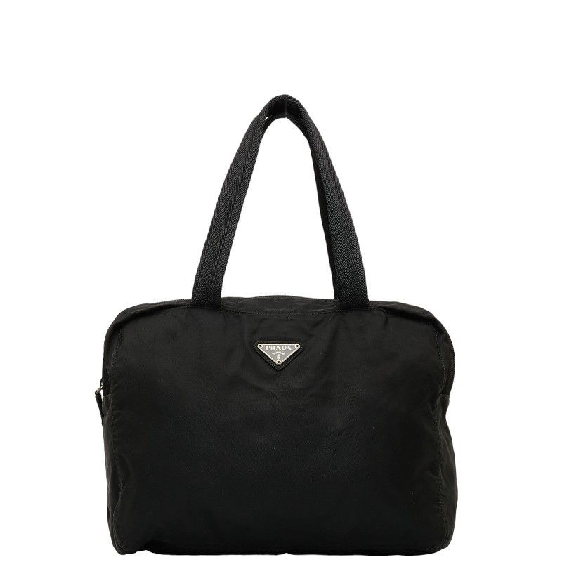 Prada Prada Nylon Leather Triangle Logo Plate Handbag Tote Canvas Tote Bag in Good Condition