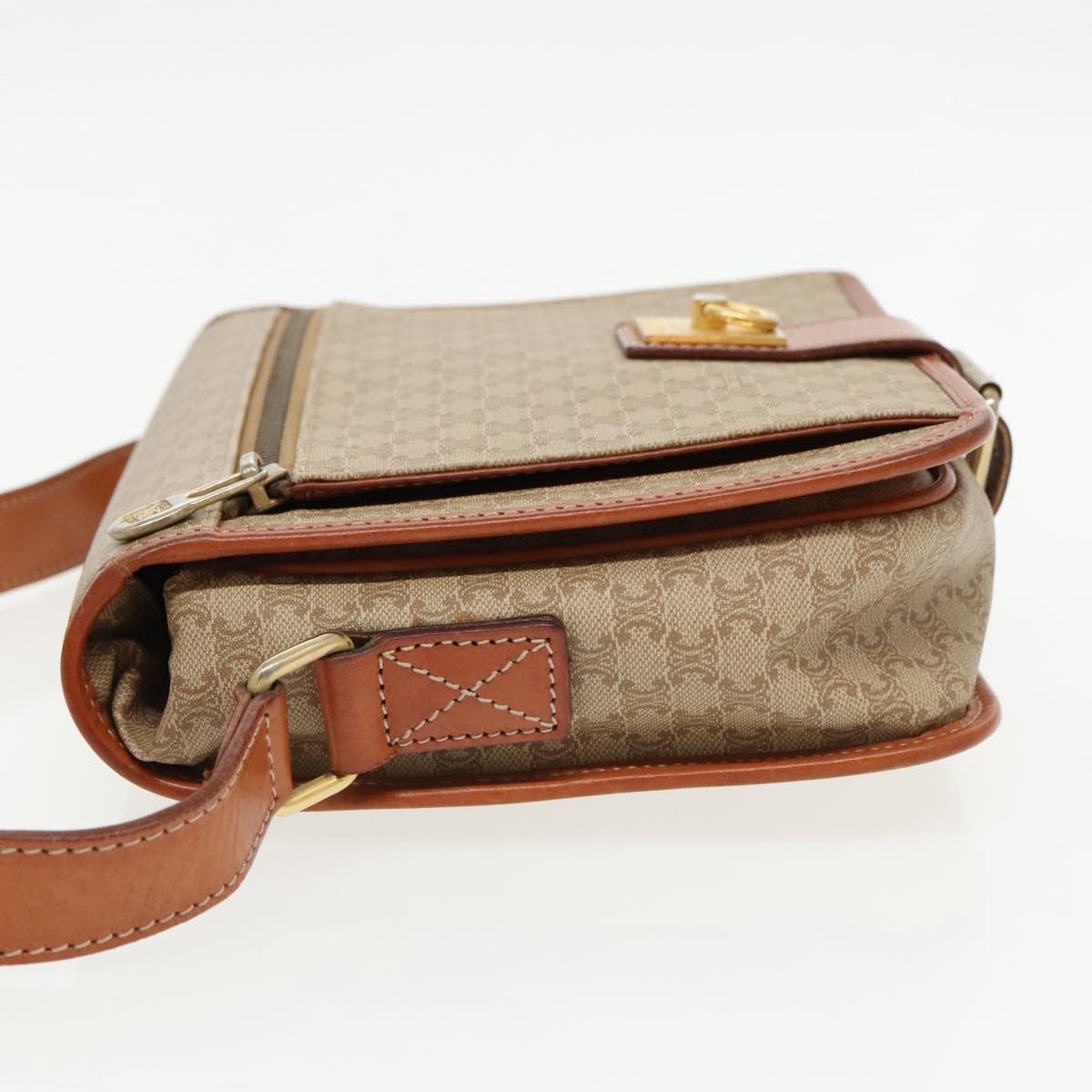 Celine CELINE Macadam Canvas Shoulder Bag Beige Gold Size ONE SIZE - 4 Thumbnail