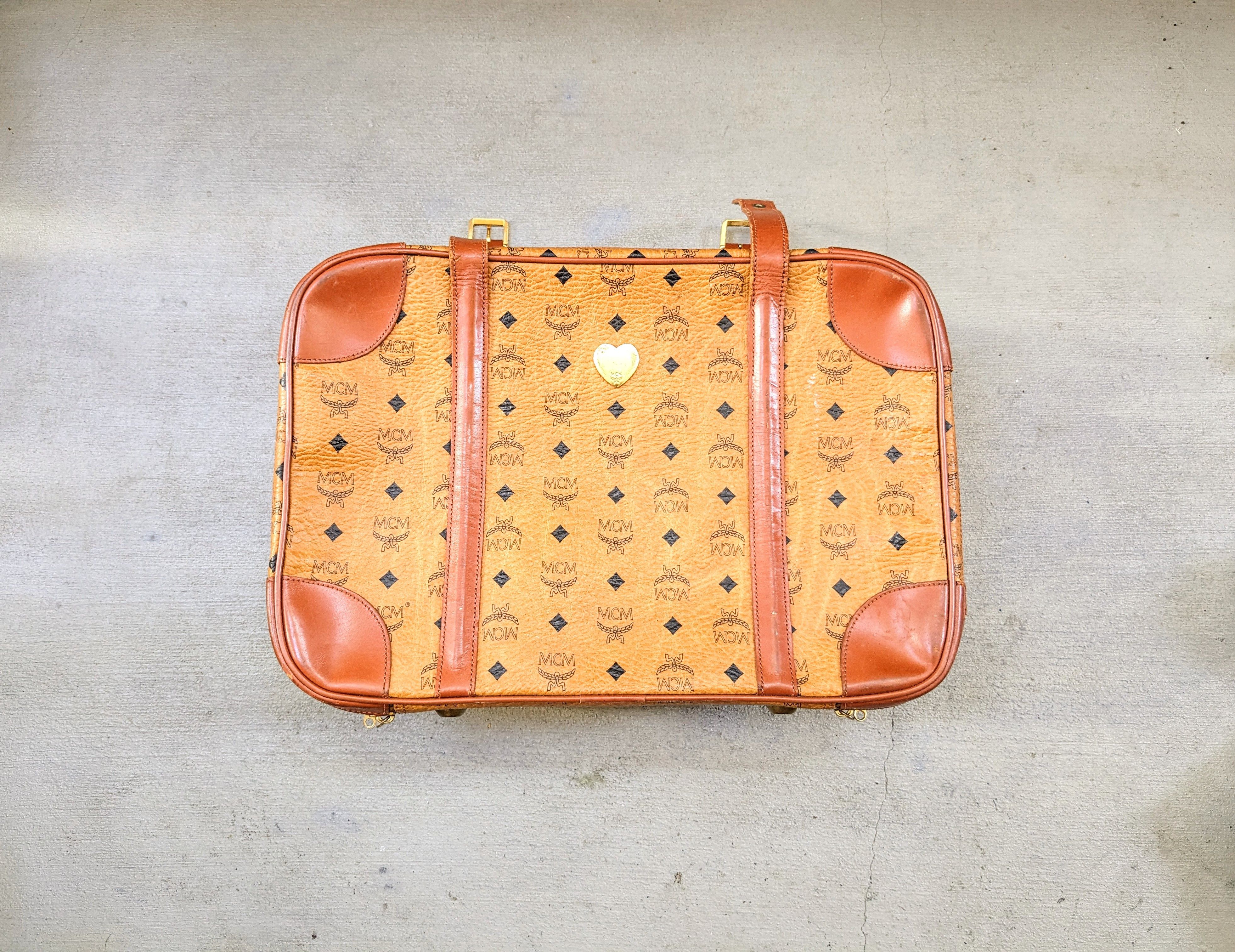 MCM MCM Travel Bag Brown Leather Monogram Cognac Vintage Size ONE SIZE - 1 Thumbnail