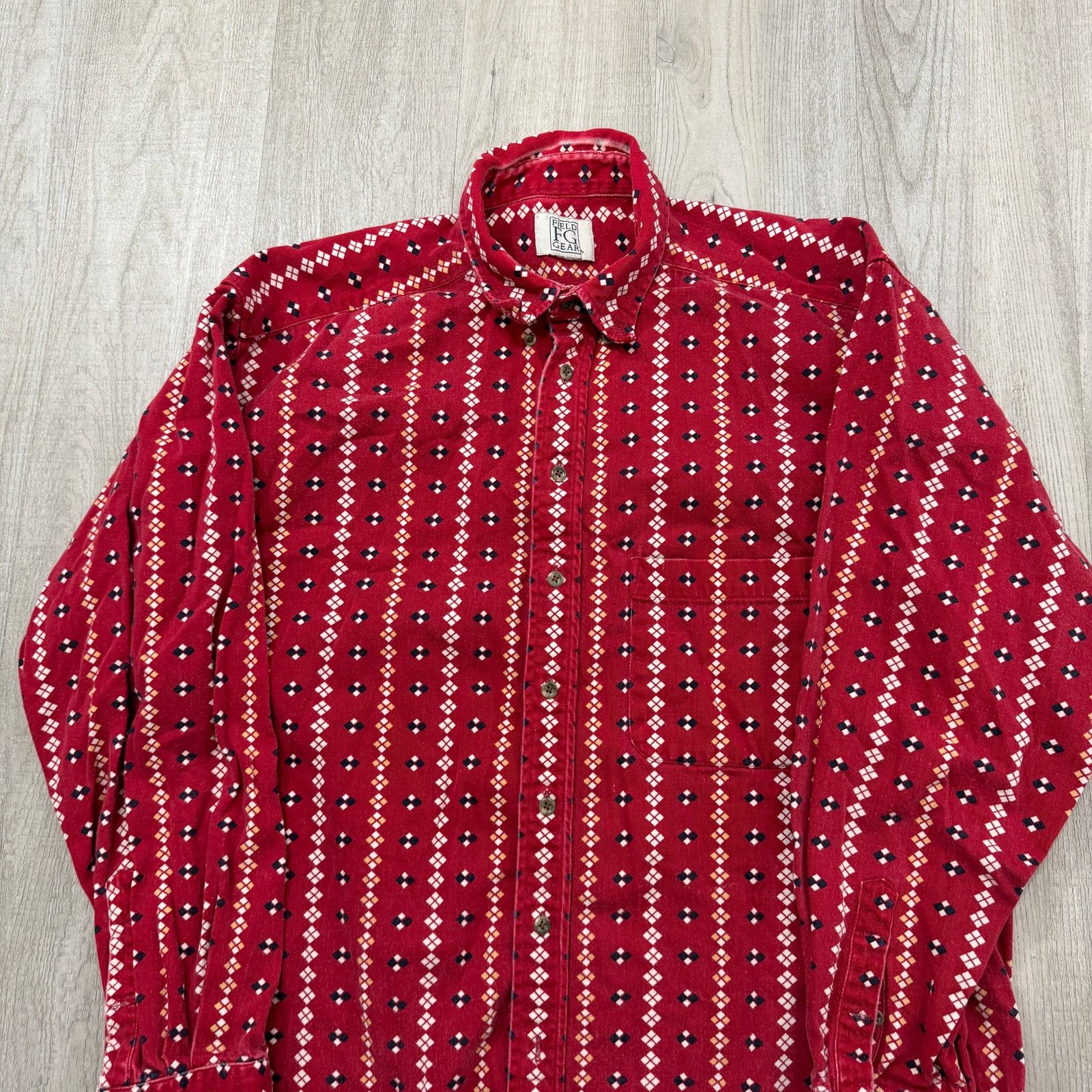 Vintage Vintage Field Gear Aztec Button Shirt Men's XL Red 90s Size US XL / EU 56 / 4 - 2 Thumbnail
