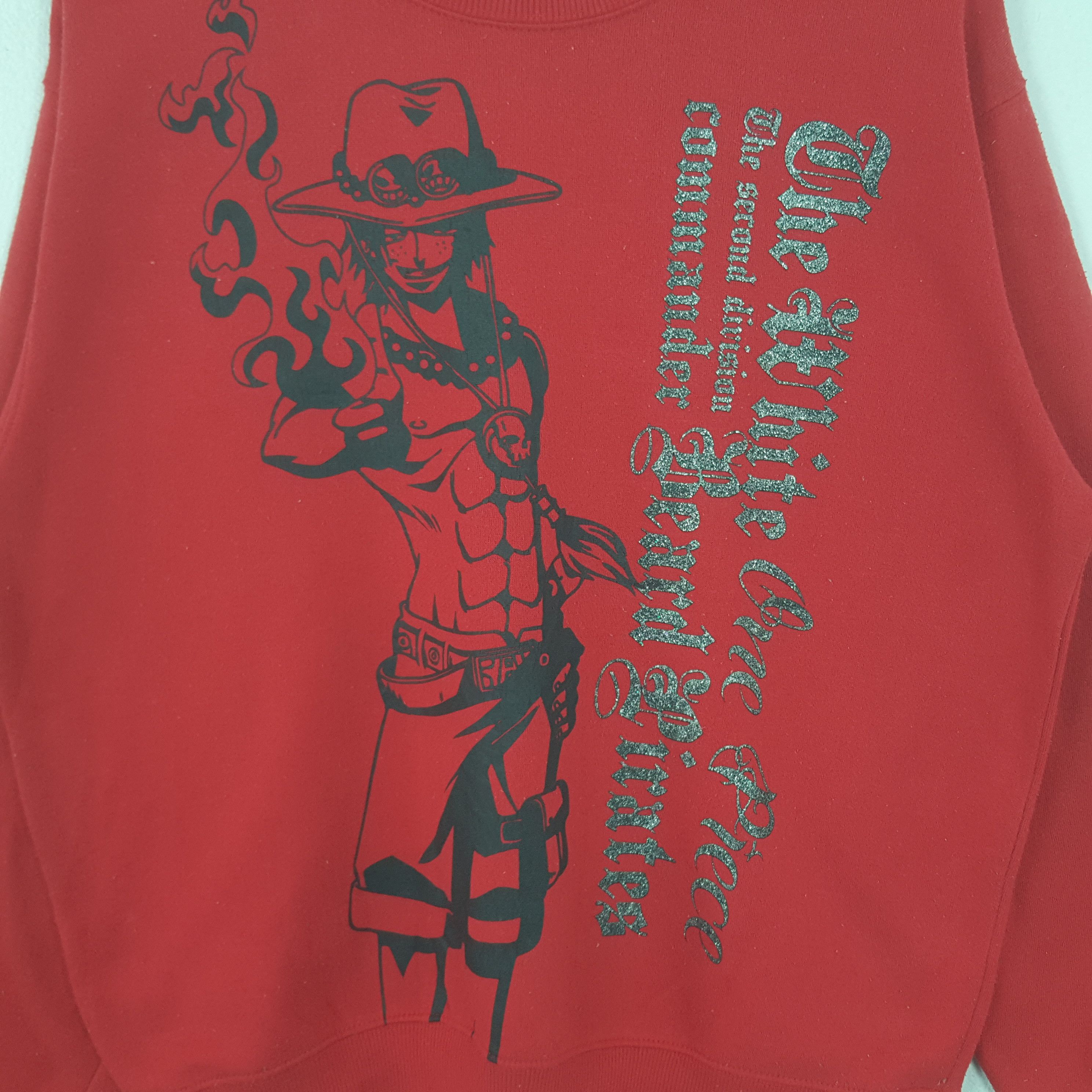 One Piece Vintage One Piece Portgas D. Ace Anime Sweatshirt RR12 Size US L / EU 52-54 / 3 - 2 Thumbnail