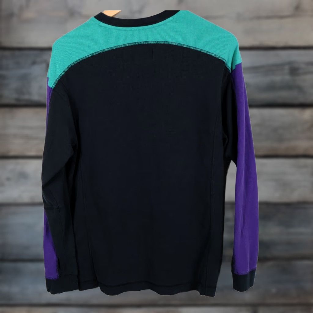 Jordan Brand Jordan Mountainside Thermal Shirt Men's Large Black Green Purple Waffle Knit Shirt Size US L / EU 52-54 / 3 - 1 Thumbnail