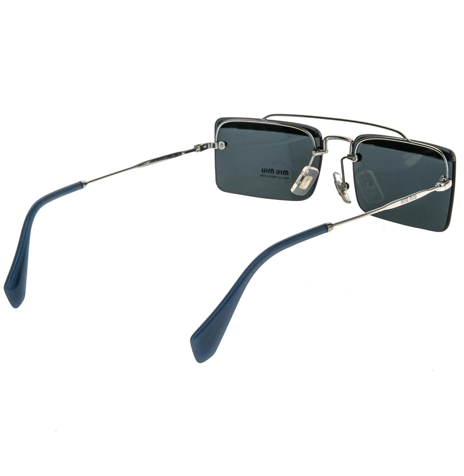 Miu Miu MIU MIU SOCIETE MU59TS 59T Blue Silver Square Sunglasses Size ONE SIZE - 6 Thumbnail