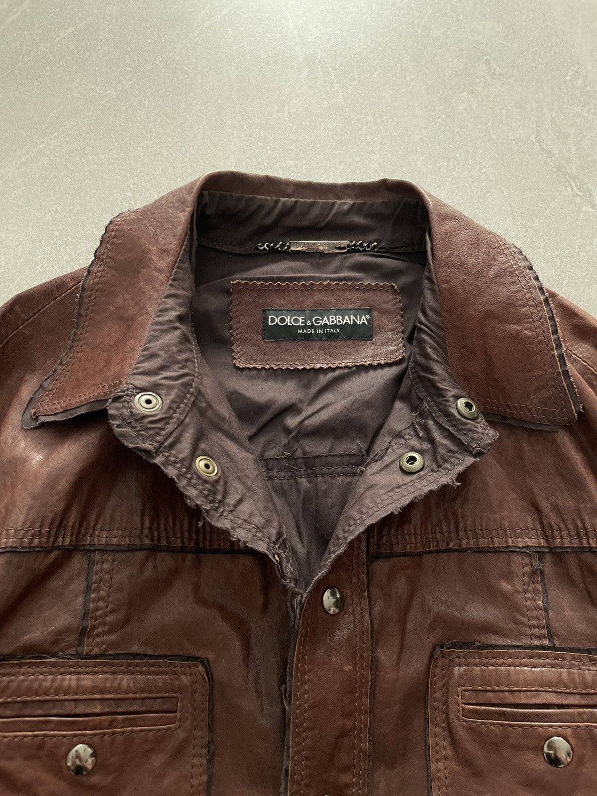 Dolce & Gabbana Dolce & Gabbana Leather Shirt Size M / US 6-8 / IT 42-44 - 4 Thumbnail