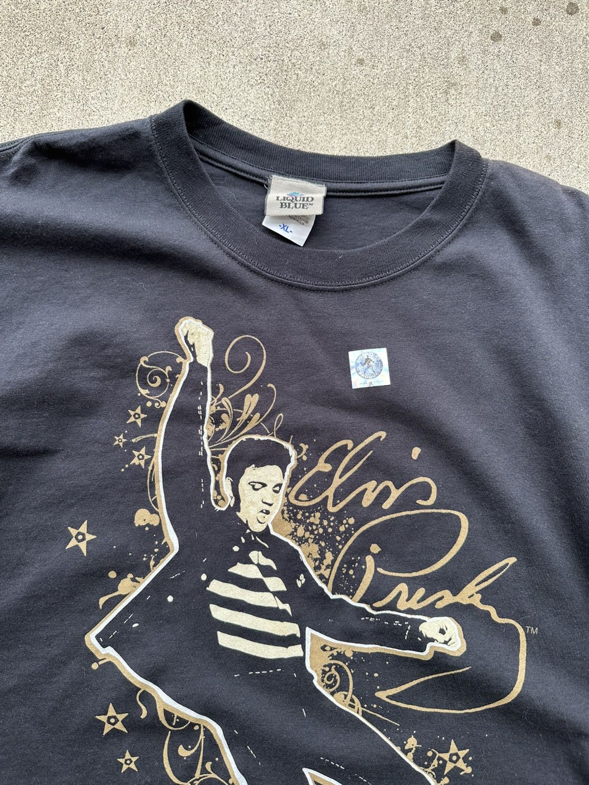 Band Tees × Liquid Blue × Vintage Vintage Elvis Presley T Shirt Liquid Blue Y2K Deadstock Size US XL / EU 56 / 4 - 2 Thumbnail