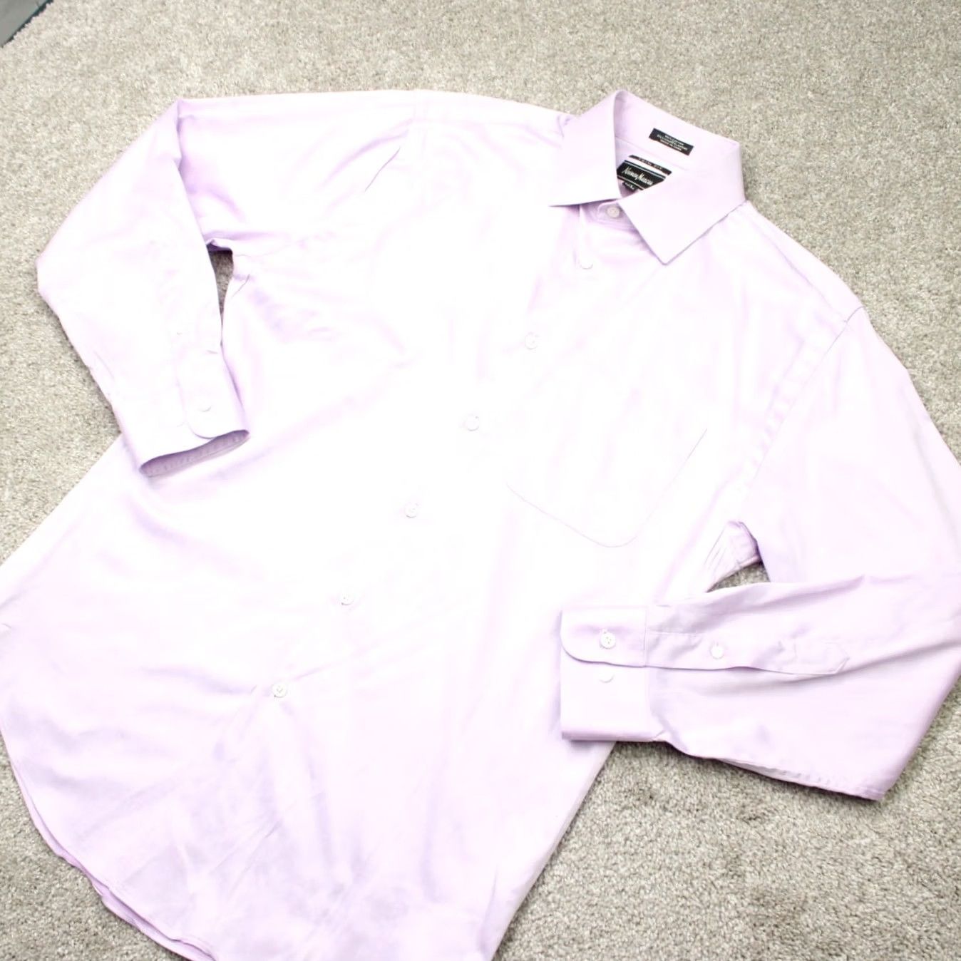 Neiman Marcus Neiman Marcus Dress Shirt Men 15, 32/33 Pink Trim Fit Cotton Stretch Long Sleeve Shirt Mens 15 32/33 Pink Stretch Solid Casual Business Size 40R - 3 Thumbnail