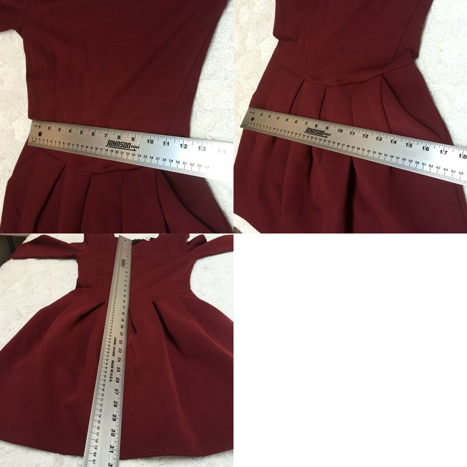 Vintage Wilfred Women's Long Sleeve Fit & Flare Tartine Dress Plum Size 2 2D 10 Size XS / US 0-2 / IT 36-38 - 8 Thumbnail