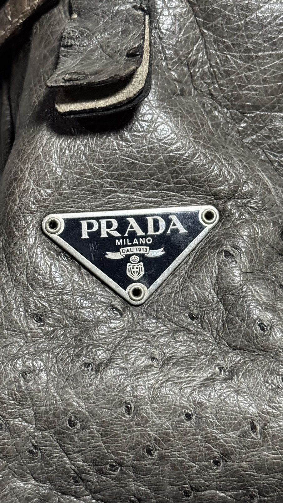Prada Prada ostrich Briefsace Leather Bag Size ONE SIZE - 16 Thumbnail