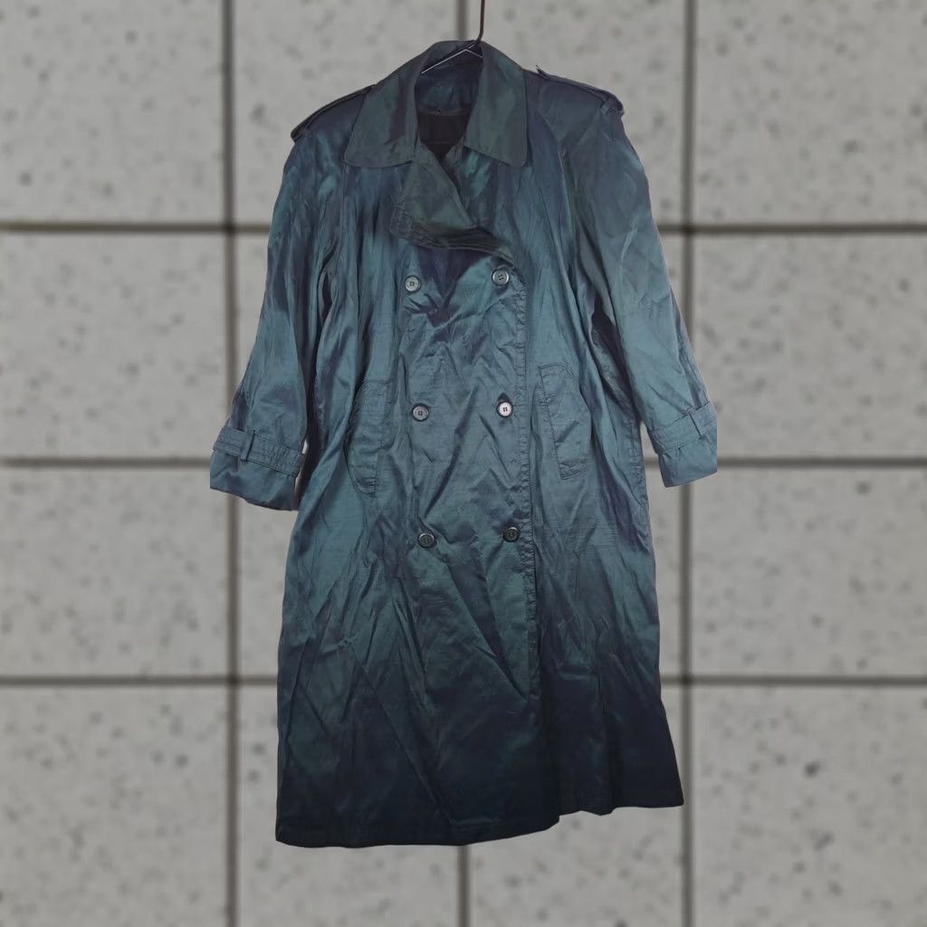 Vintage Degrees Womens XXL Green Double Breasted Trench Coat Long Wool Blend Jacket 1X Size XL / US 12-14 / IT 48-50 - 1 Thumbnail