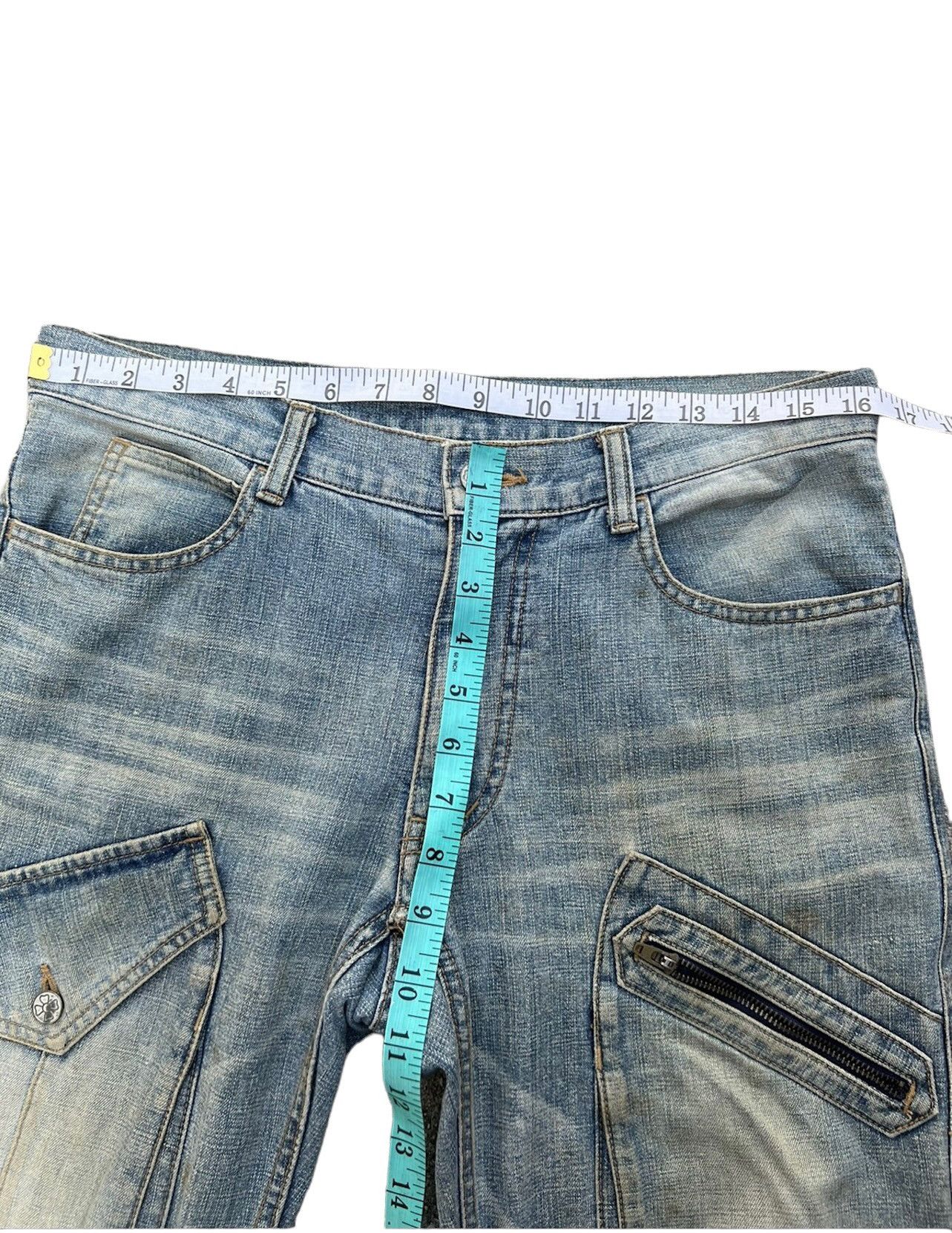 Vintage Vintage Ozone Rocks Japan Ripped Cargo Denim Trashed Jeans Size US 31 - 3 Thumbnail