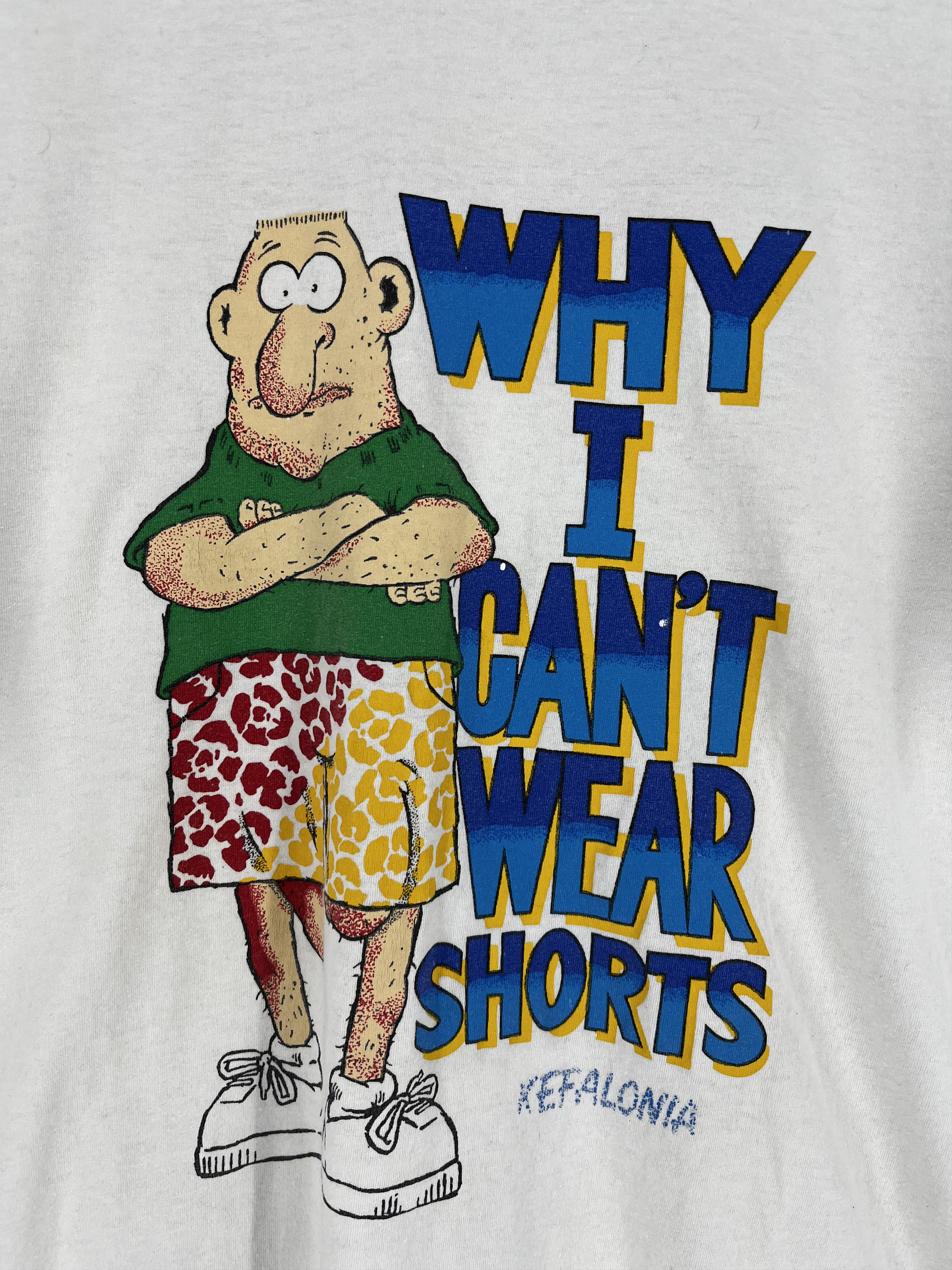 Vintage Y2K 90’s Vintage Why I Can’t Wear Shorts Funny T Shirt Size US XL / EU 56 / 4 - 7 Thumbnail