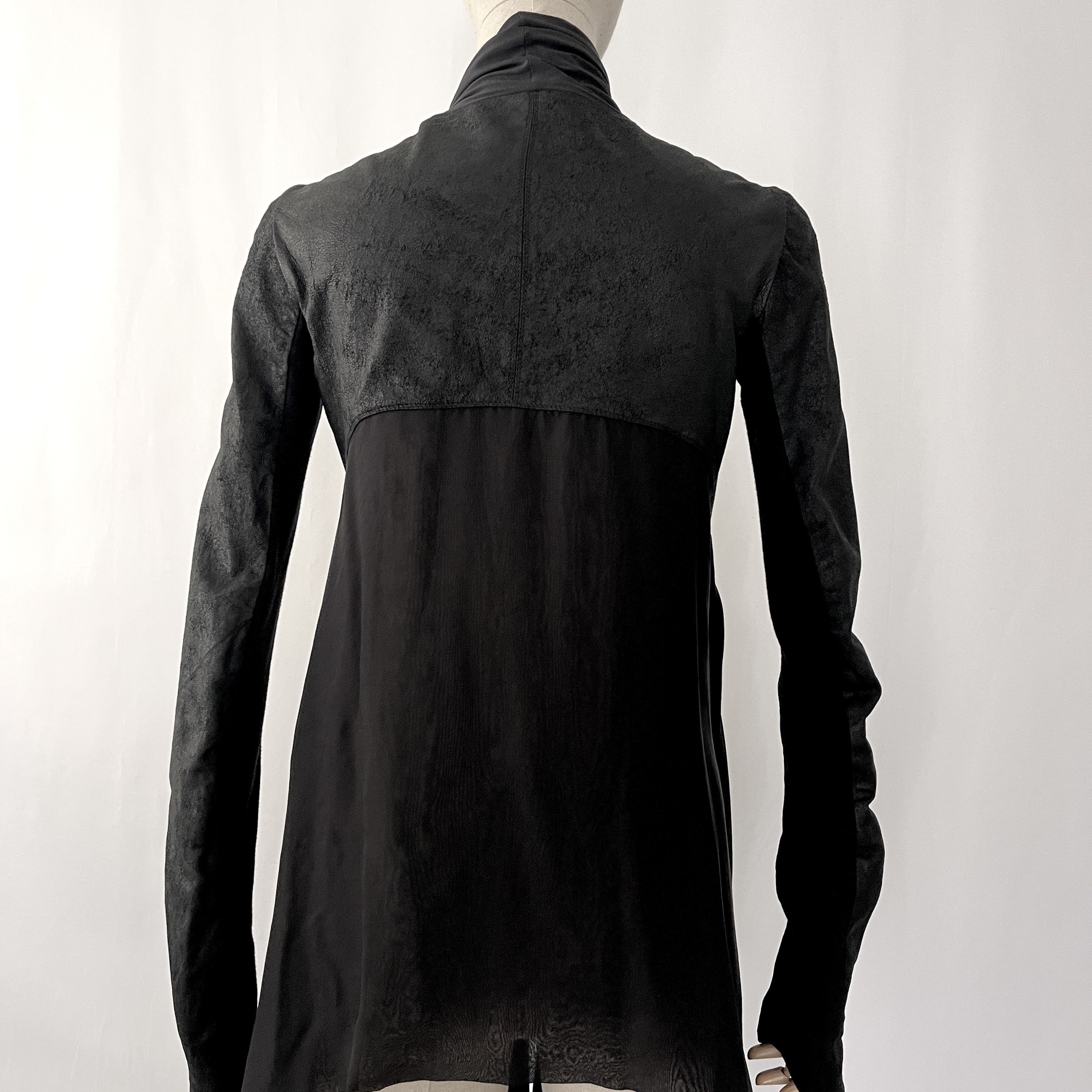Rick Owens RICK OWENS Black Leather wool and Silk Cardigan size 43 IT Size M / US 6-8 / IT 42-44 - 6 Thumbnail