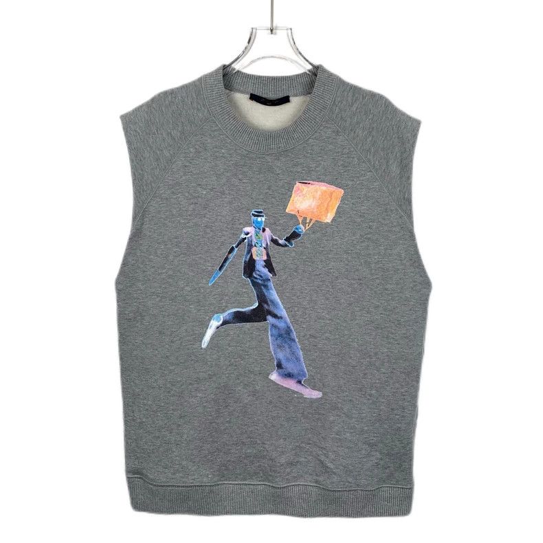 Louis Vuitton Louis Vuitton Grey neon character printed cotton crewneck Size US L / EU 52-54 / 3 - 1 Thumbnail