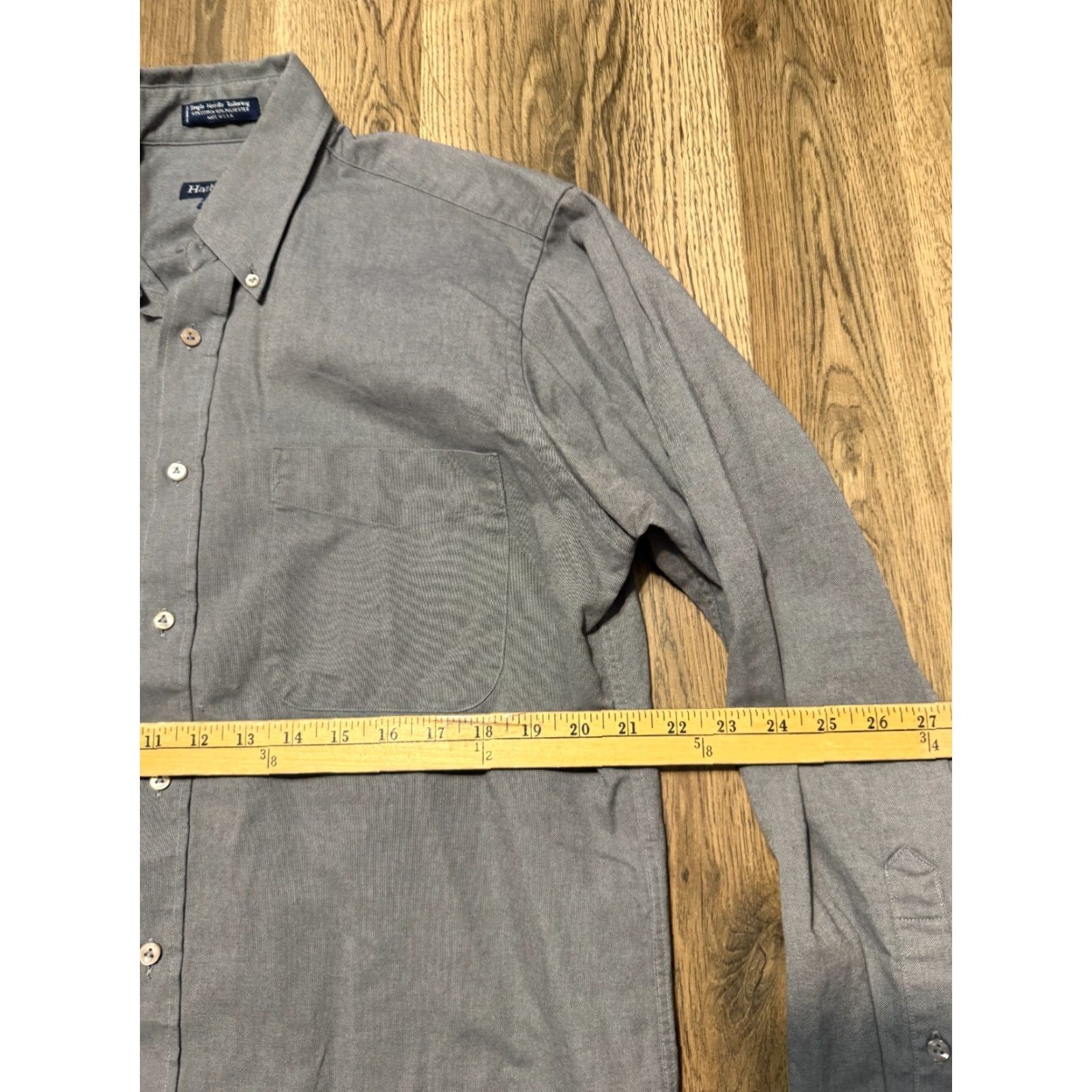 Vintage Hathaway Shirt Mens Size L Gray Long Sleeve Button Down Shirt Shirt Button-Up Casual Classic Pockets Size US L / EU 52-54 / 3 - 6 Thumbnail