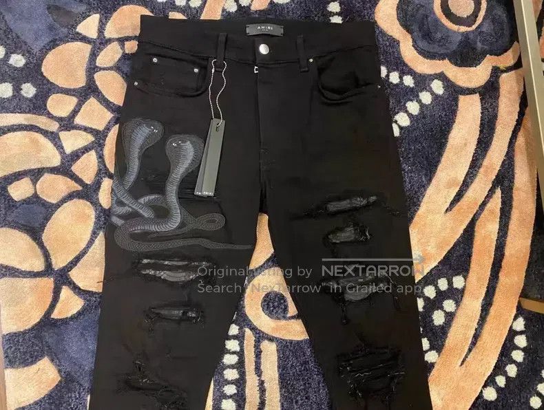 Amiri Amiri Classic Embroidered Patchwork Jeans Size US 33 - 3 Thumbnail