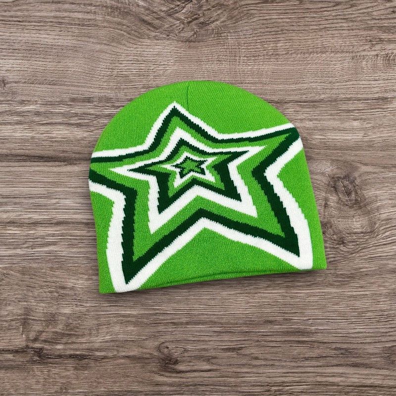 Other Y2K Skater Star Beanie | ALT Avantgarde Opium Green Hat Size ONE SIZE - 1 Preview
