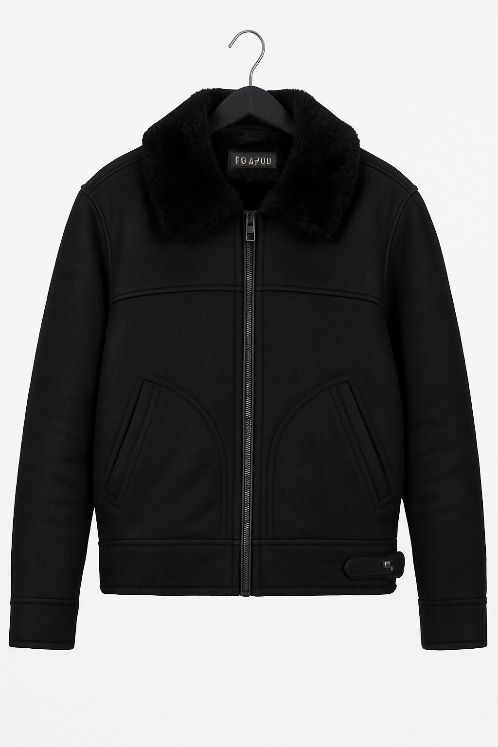 Vintage Vintage Y2K THIS ONLY Black Shearling Bomber Jacket Size US L / EU 52-54 / 3 - 1 Thumbnail