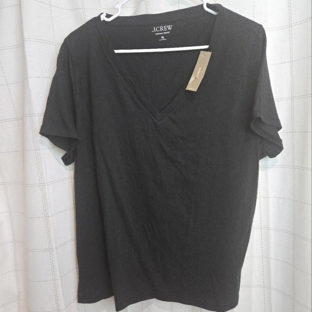 J.Crew J CrewVintage Jersey Classic-Fit V-neck T-shirt Size XL / US 12-14 / IT 48-50 - 1 Thumbnail