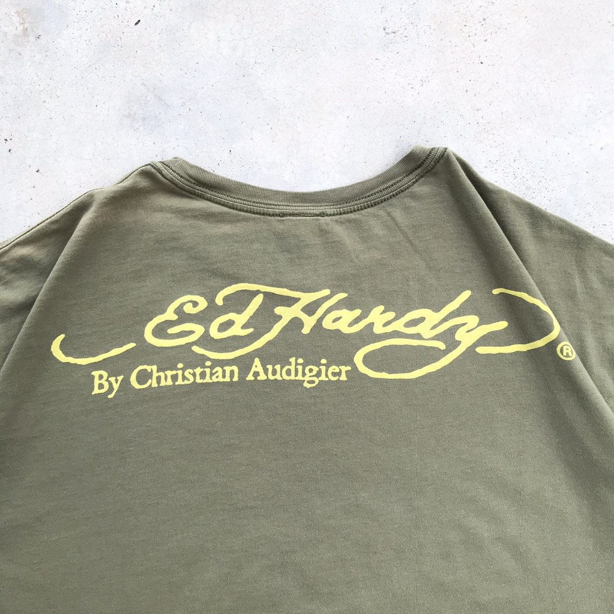Ed Hardy Vintage 90's Ed Hardy " White Tiger Flame Icing " T-Shirt Size US L / EU 52-54 / 3 - 4 Thumbnail