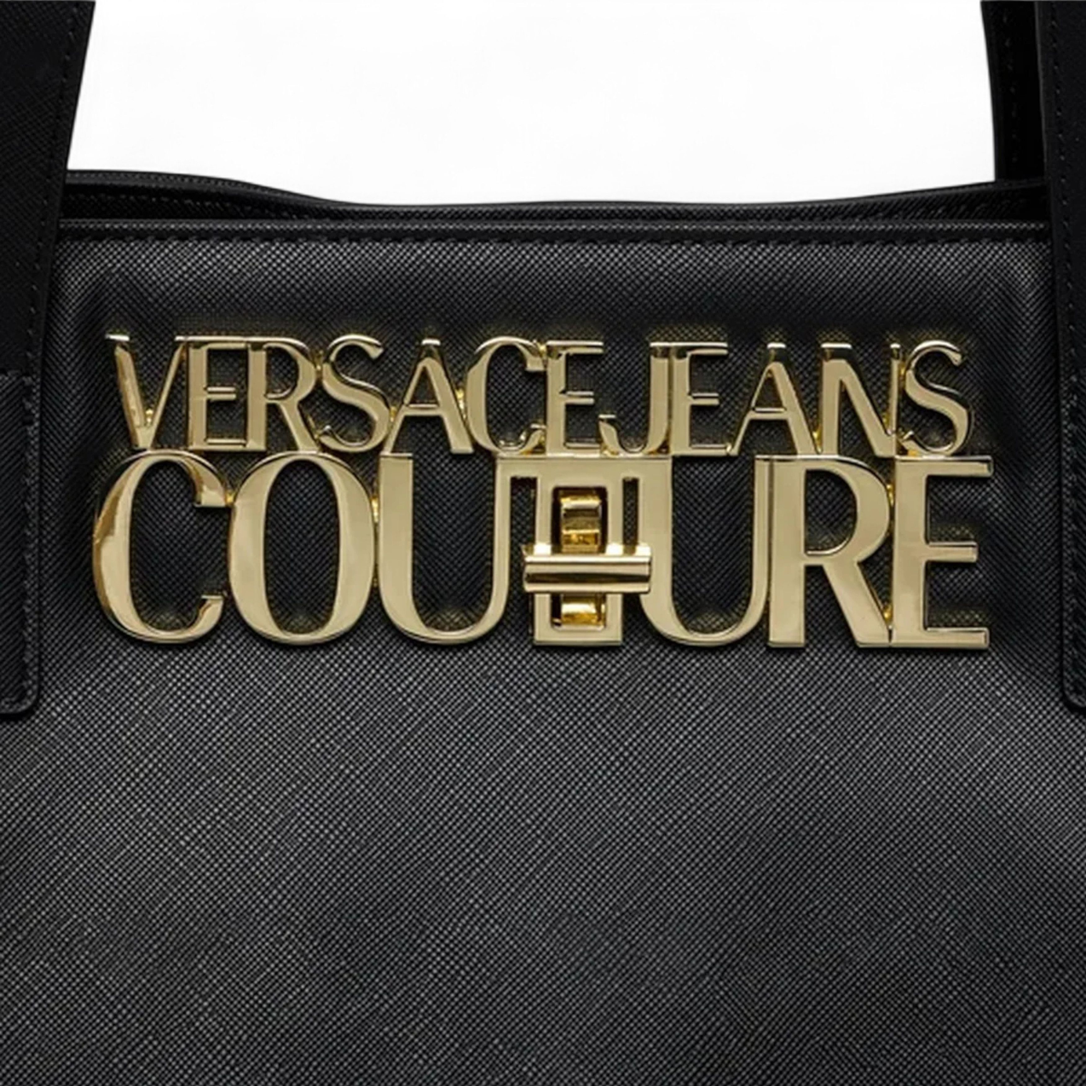 Versace Jeans Couture VERSACE JEANS COUTURE BLACK SOLID TOTE BAG WITH LOGO Size ONE SIZE - 6 Thumbnail