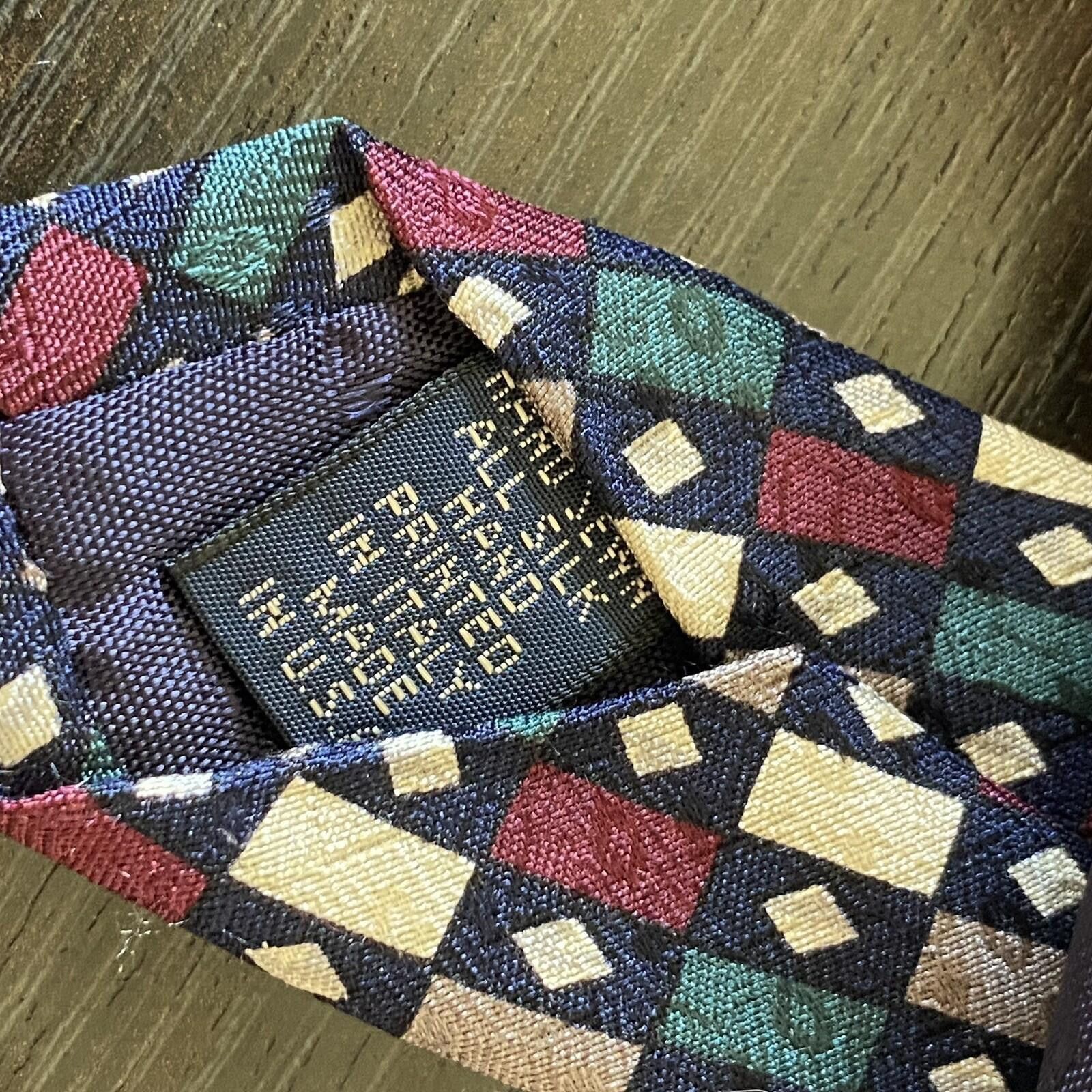 Other 100% All Silk NeckTies Vintage Cocktail Geometric Pattern Size ONE SIZE - 7 Thumbnail