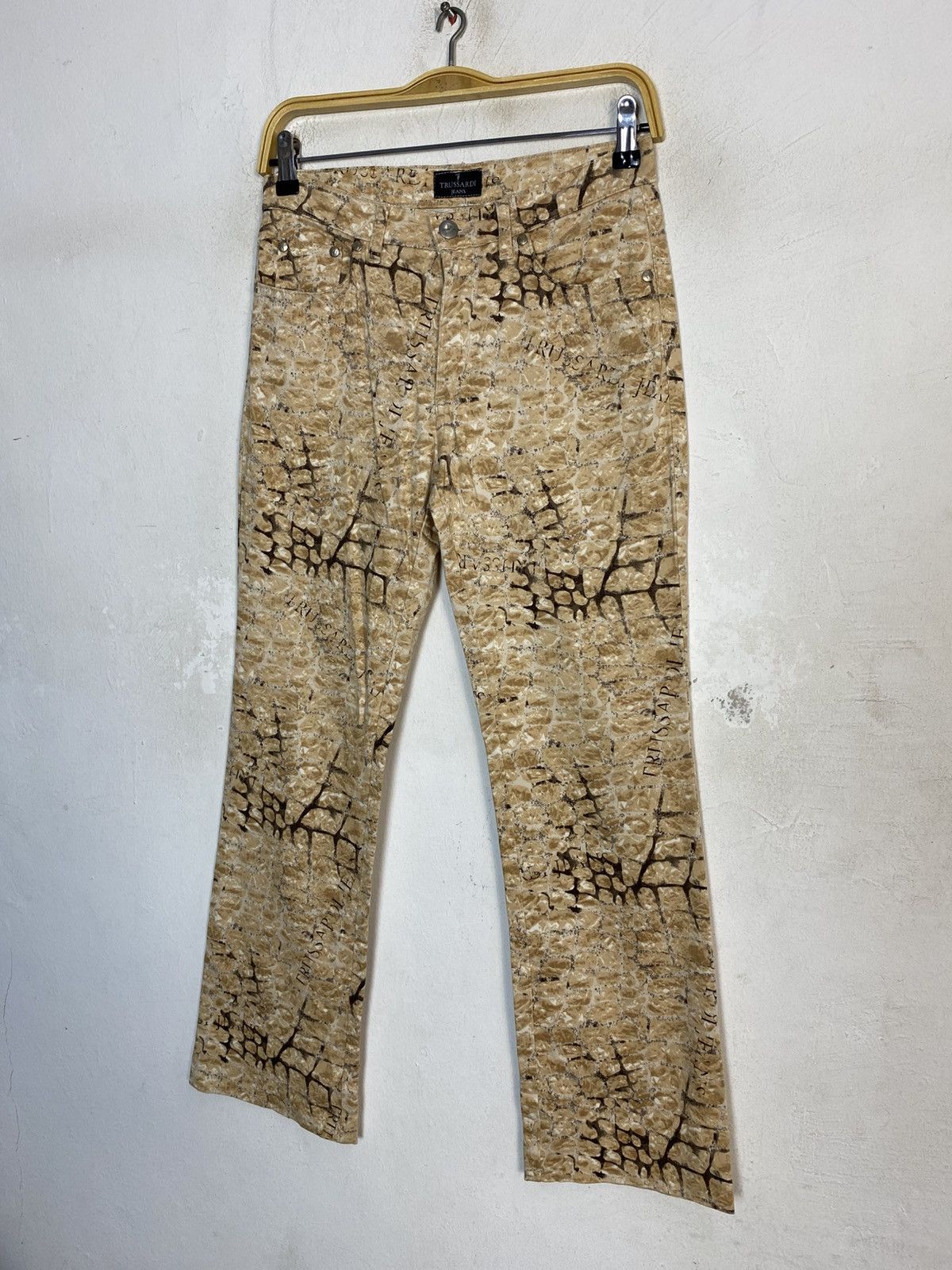 Trussardi Trussardi Jeans Sand Erosion Crocodile Effect Straight Cut Size US 34 / EU 50 - 4 Thumbnail
