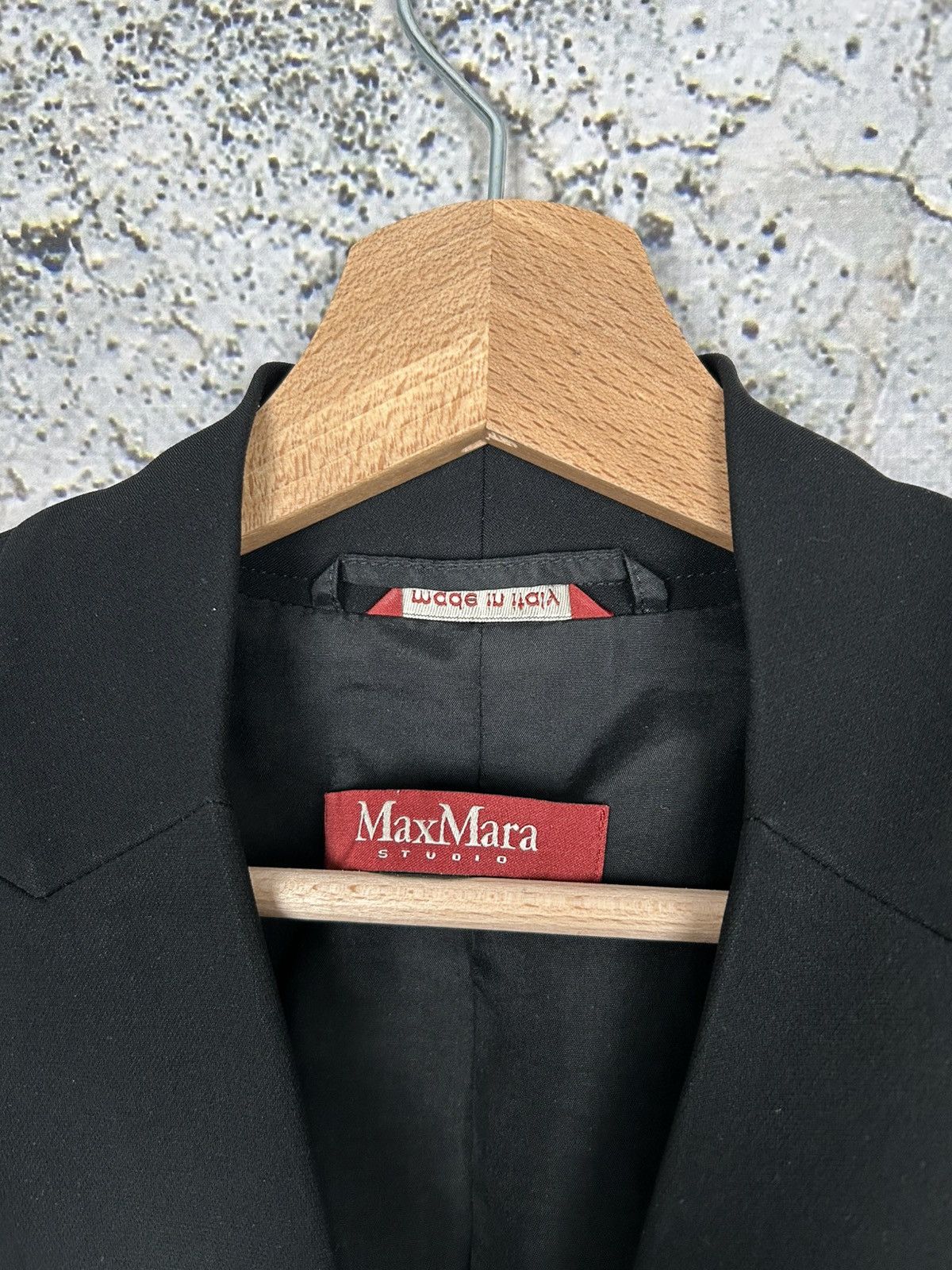 Max Mara × Vintage Vintage Max Mara Studio Made in Italy Black Blazer Luxury Size S / US 4 / IT 40 - 4 Thumbnail