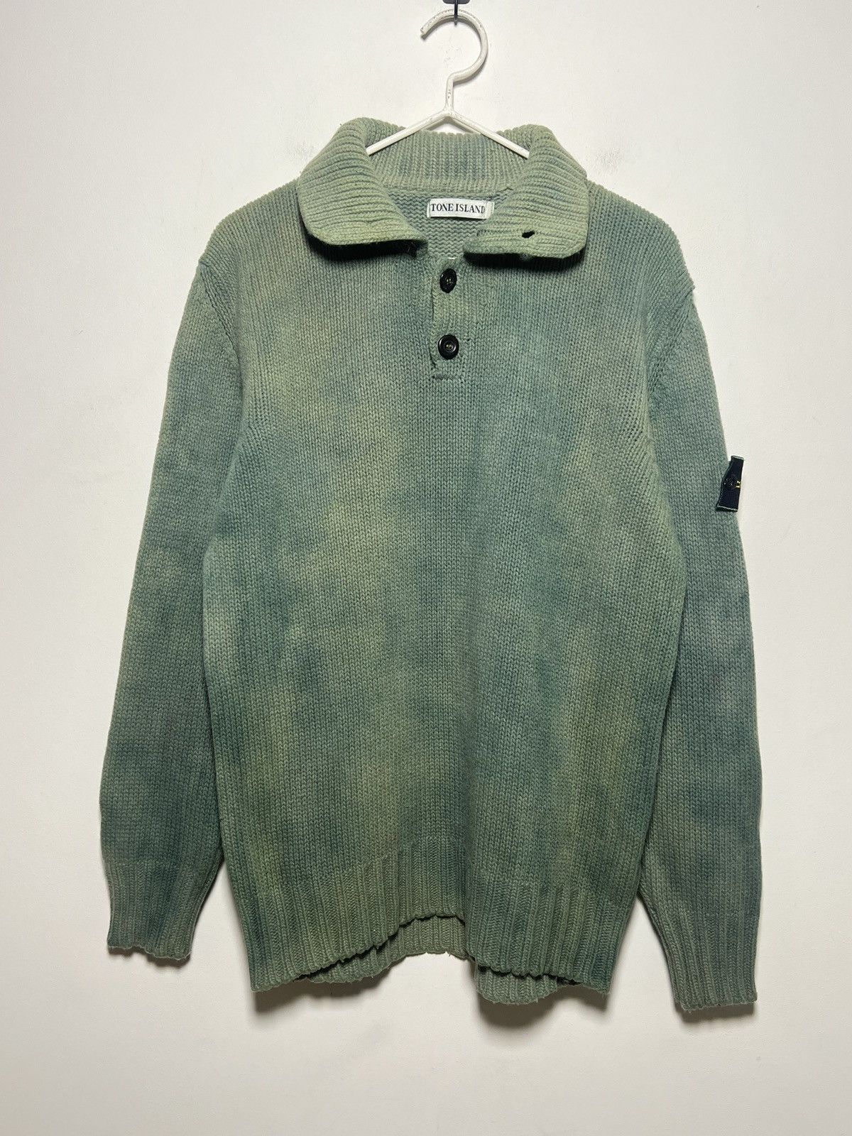 Stone Island Stone Island Chunky Overdyed Sweater – Vintage – Sage Green Size US M / EU 48-50 / 2 - 4 Thumbnail