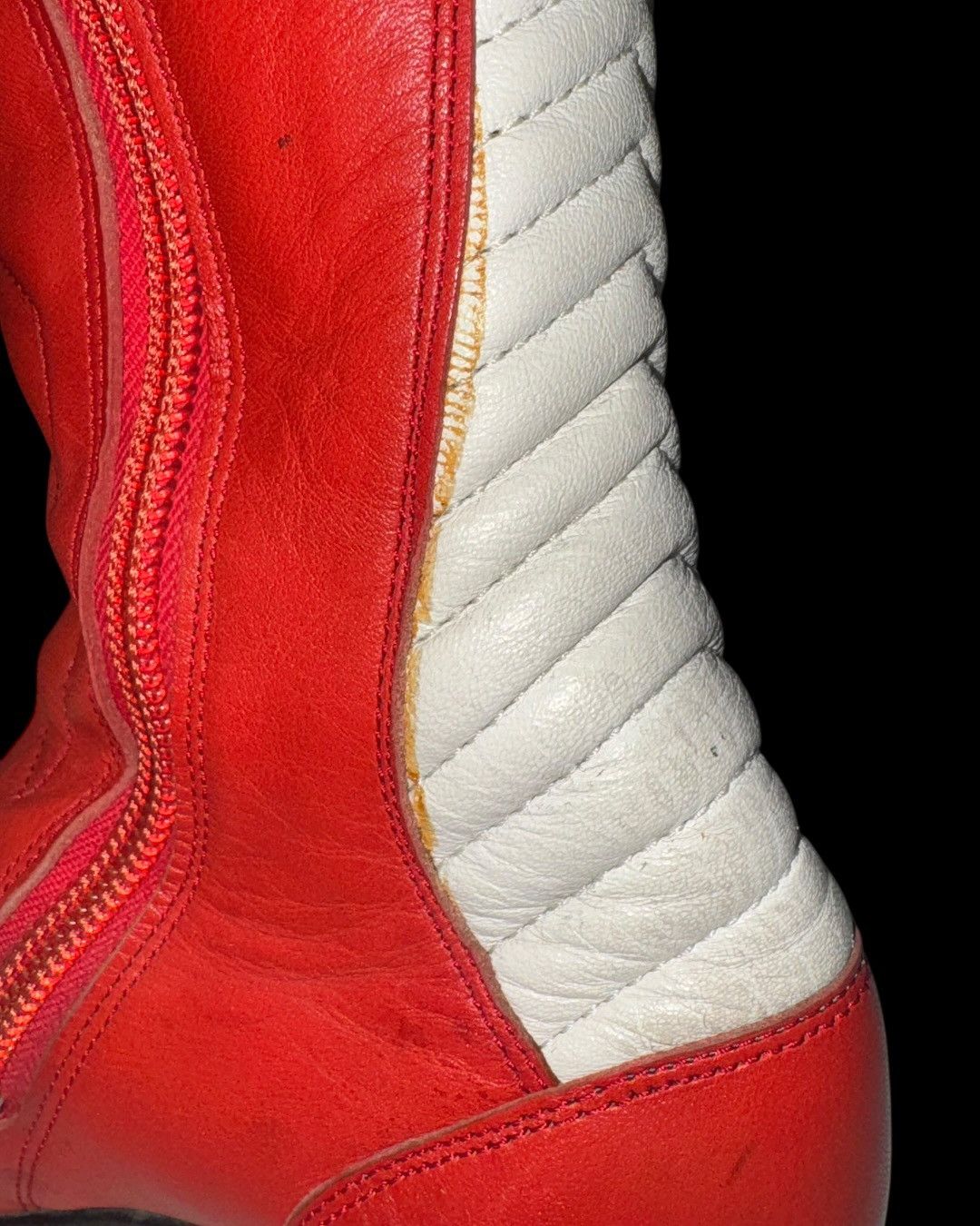 Other Vintage Red White Leather Moto Boots Biker Boots Size US 9 / IT 39 - 7 Thumbnail