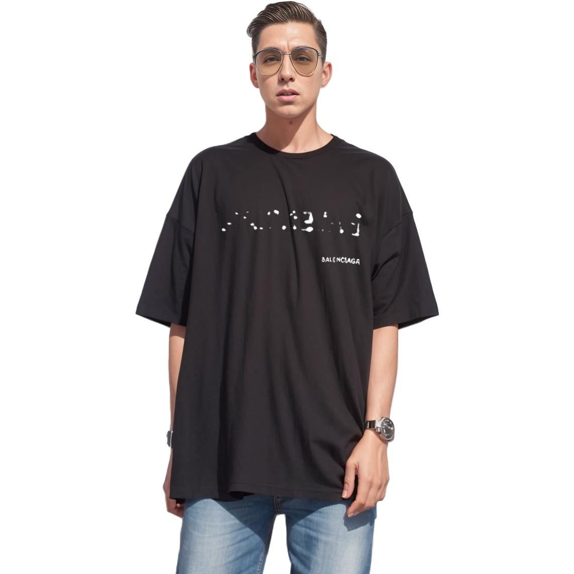 Balenciaga o1srvl11e0325 Hand Drawn T-Shirt Large in Black Size US L / EU 52-54 / 3 - 4 Thumbnail