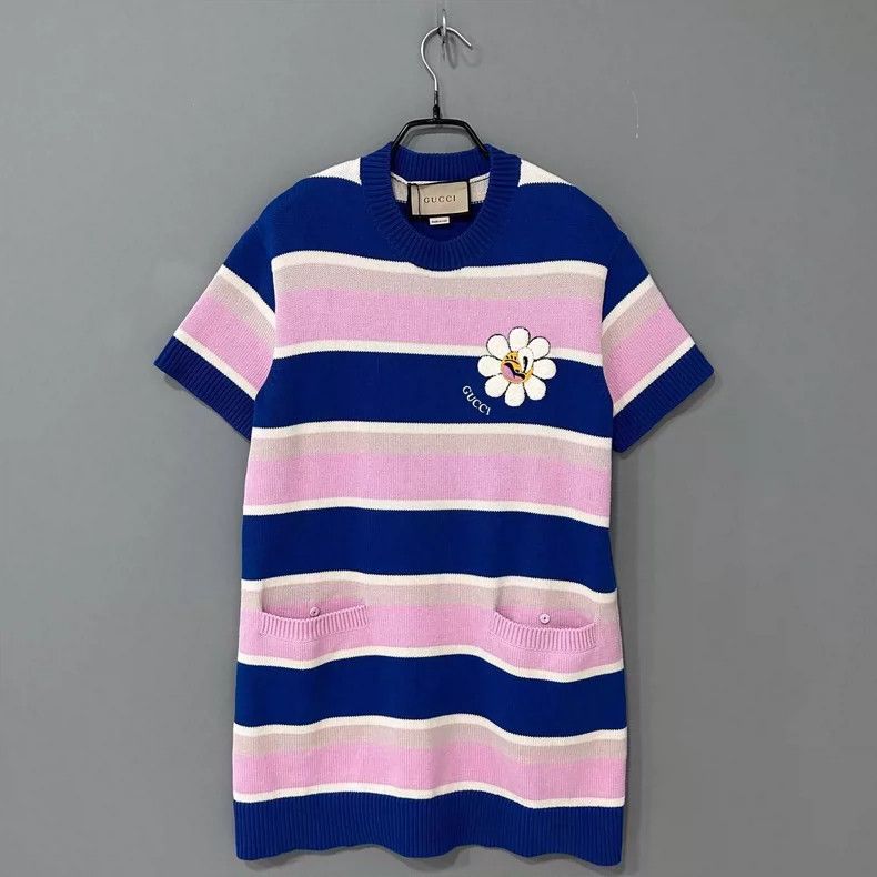 Gucci Gucci Daisy embroidered logo striped dress 2506-Nextarrow Size XS / US 0-2 / IT 36-38 - 1 Thumbnail
