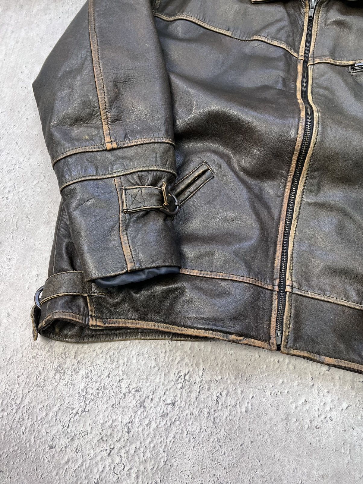 Harley Davidson × Vintage 90s Vintage Grunge Distressed Biker Leather Jacket Size US M / EU 48-50 / 2 - 8 Thumbnail