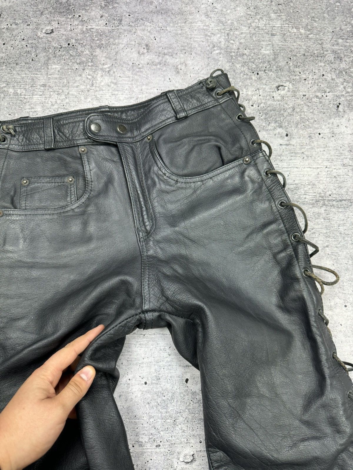 Genuine Leather × Vintage Vintage 90’s Y2K Style Casual Cowboy Genuine Leather Pants Size US 30 / EU 46 - 13 Thumbnail