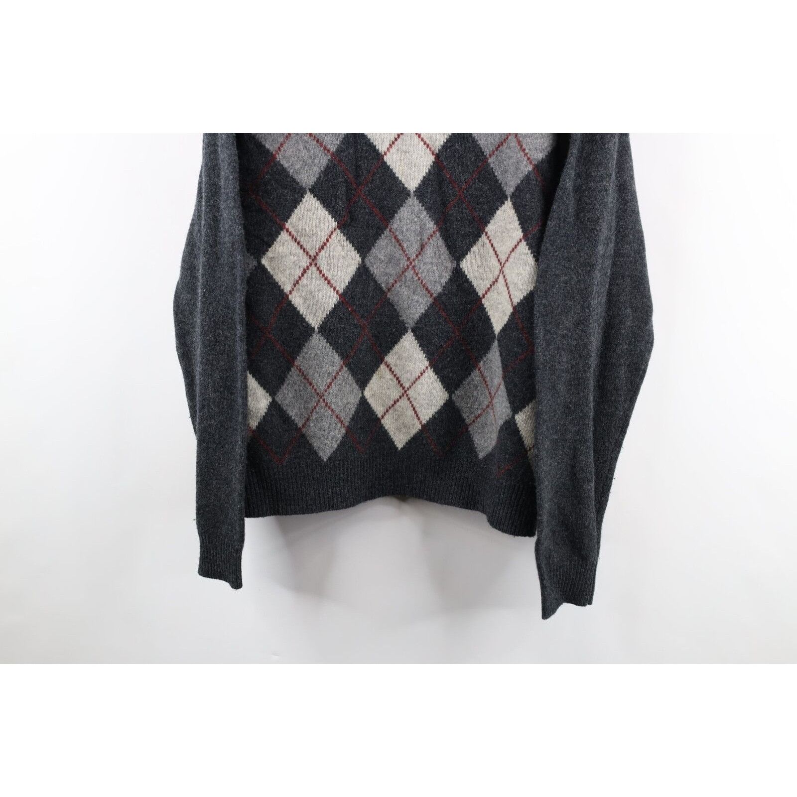 Brooks Brothers Vintage 90s Brooks Brothers Wool Knit Argyle Diamond Sweater Size US L / EU 52-54 / 3 - 3 Thumbnail