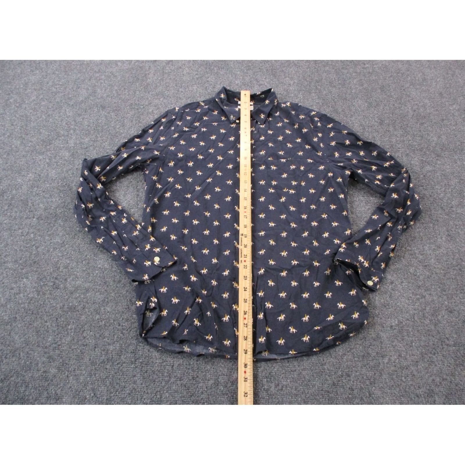 Allsaints AllSaints Shirt Mens S Blue Pony All Over Classic Country Shuttle Notes Preppy Size US S / EU 44-46 / 1 - 3 Thumbnail