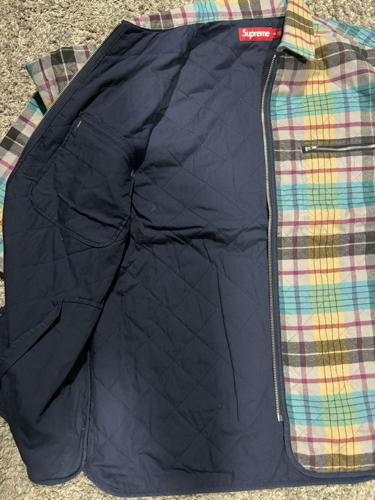 Supreme Supreme Multicolor Quilted Flannel Zip Up Size US XL / EU 56 / 4 - 4 Thumbnail