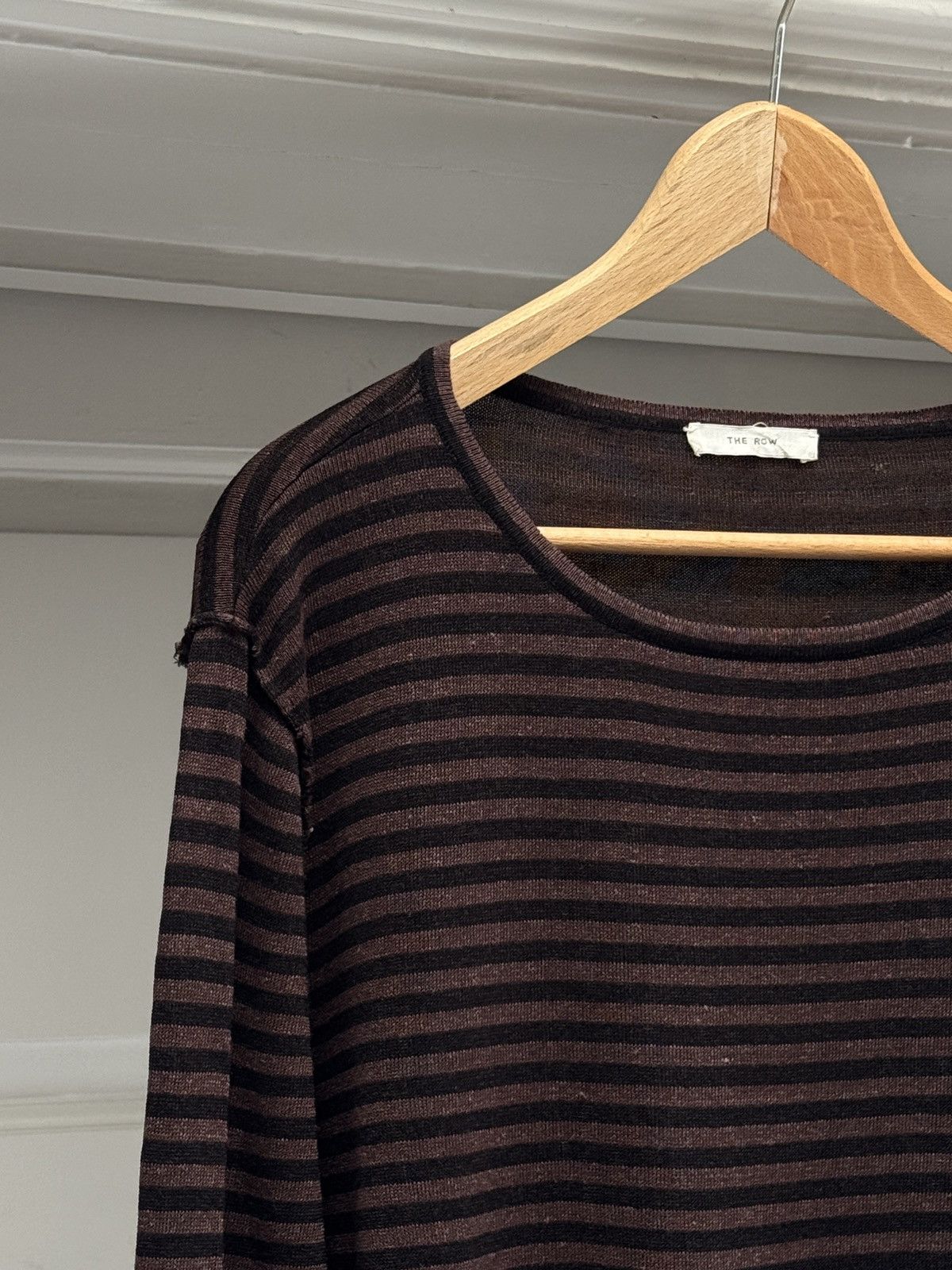 The Row The Row Lillard Striped Brown Black Lightweight Knit XL Size US XL / EU 56 / 4 - 6 Thumbnail