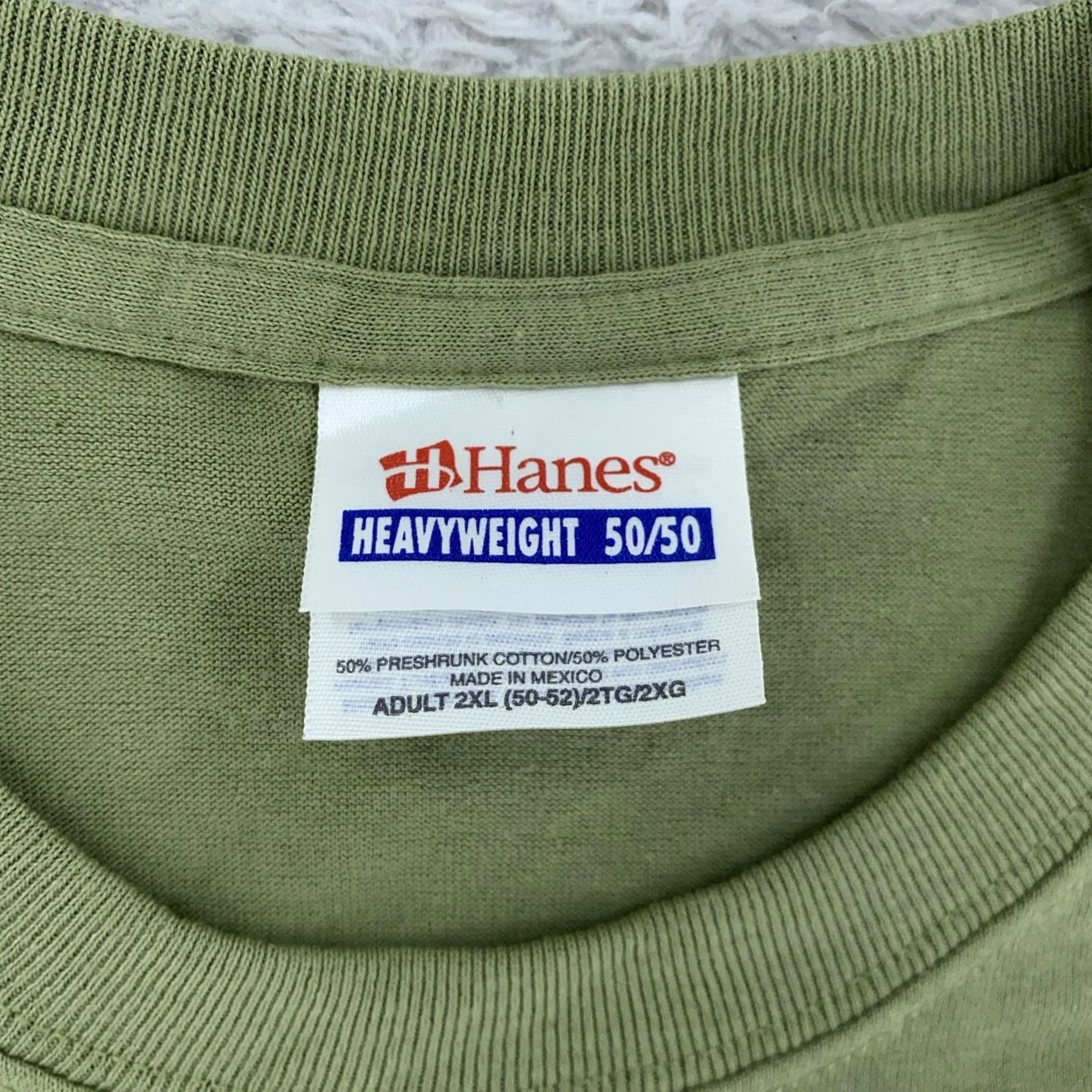 Hanes Hanes Blank Light Green Shirt Mens 2XL Heavyweight 50/50 Crewneck Tee Size US XXL / EU 58 / 5 - 8 Thumbnail