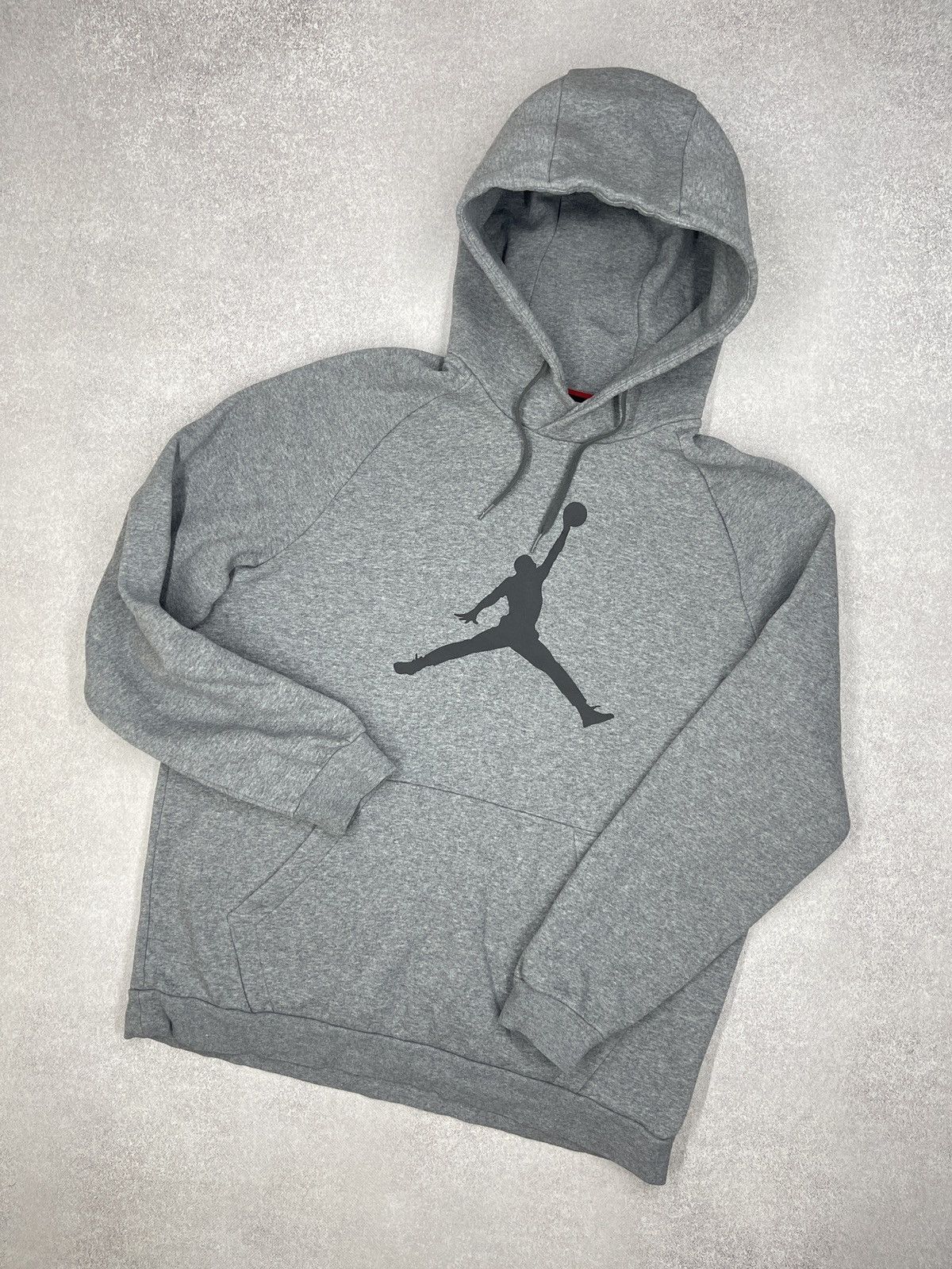 Mens Nike Air Jordan Grey Hoodie Big Logo JumpMan Size XL