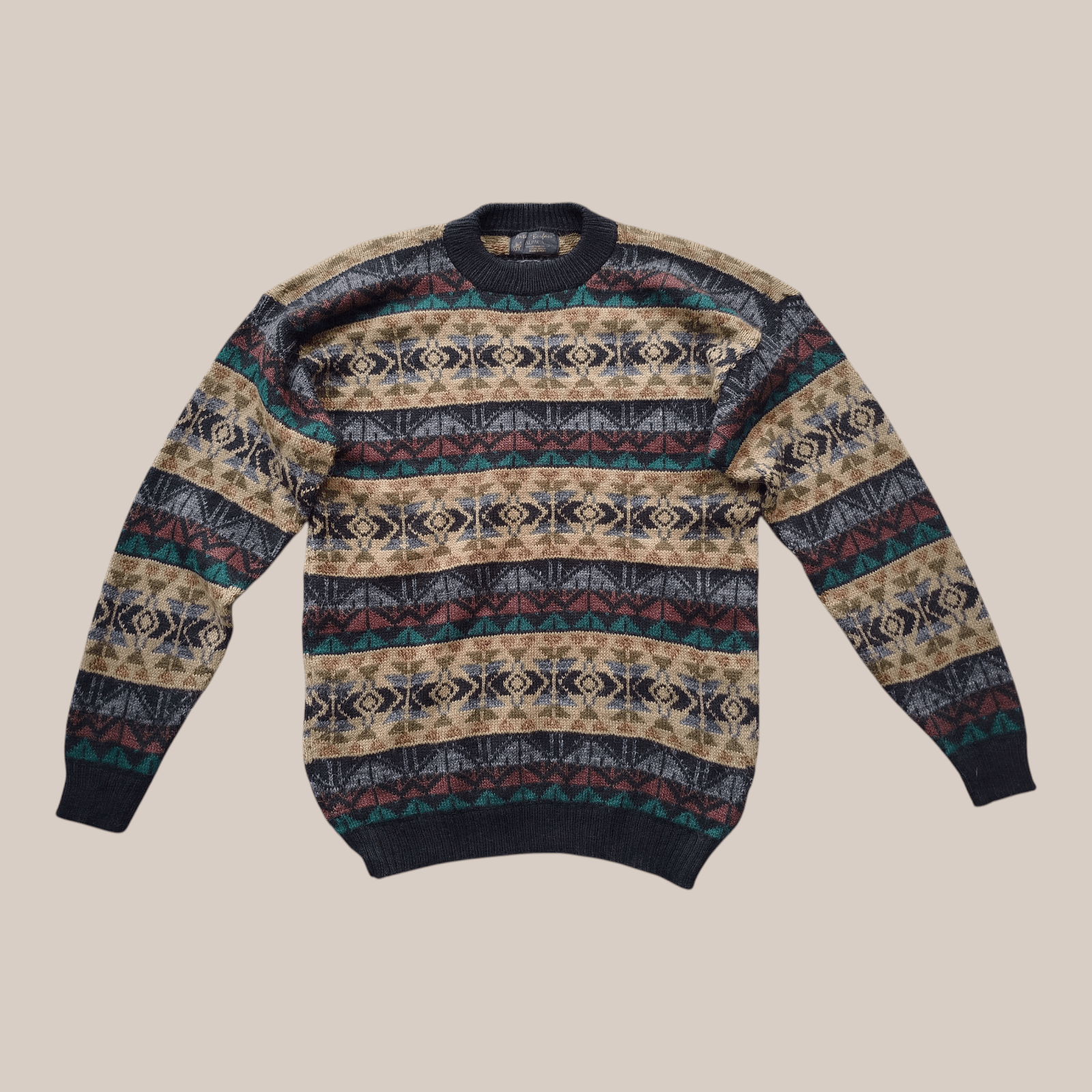 Vintage Peru Sweater Jumper Alpaca Knitted Crew Neck Ethnic Unisex Size US L / EU 52-54 / 3 - 1 Thumbnail