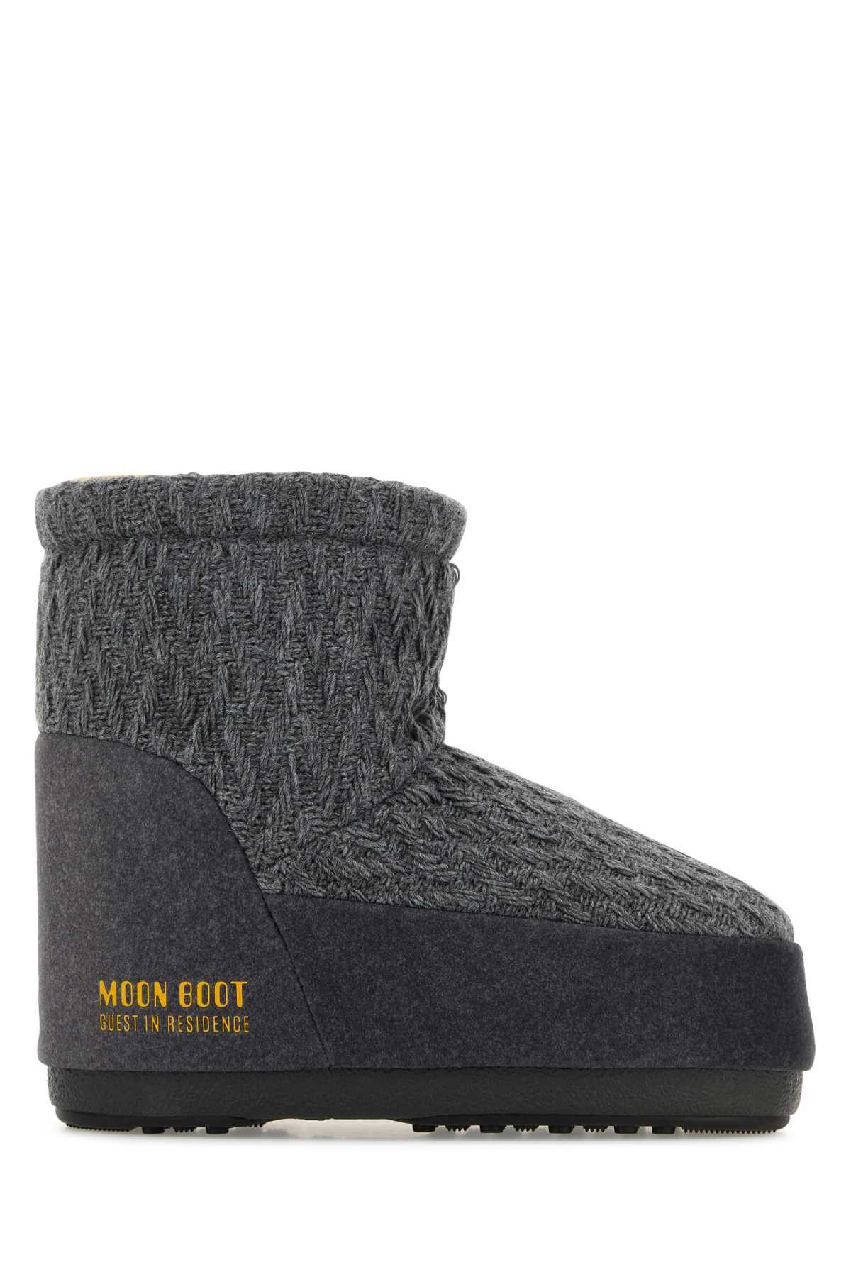 Moon Boot Dark Grey Fabric Moon Boot X Guest In Residence Icon Low Ankle Boots Size US 10 / IT 40 - 1 Thumbnail