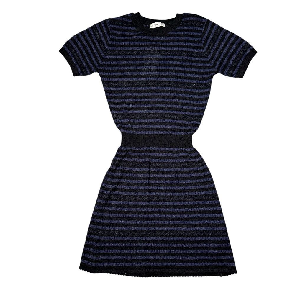 Zara NWT New Zara Striped Knit Viscose Short Sleeve Dress Size S Size S / US 4 / IT 40 - 6 Thumbnail