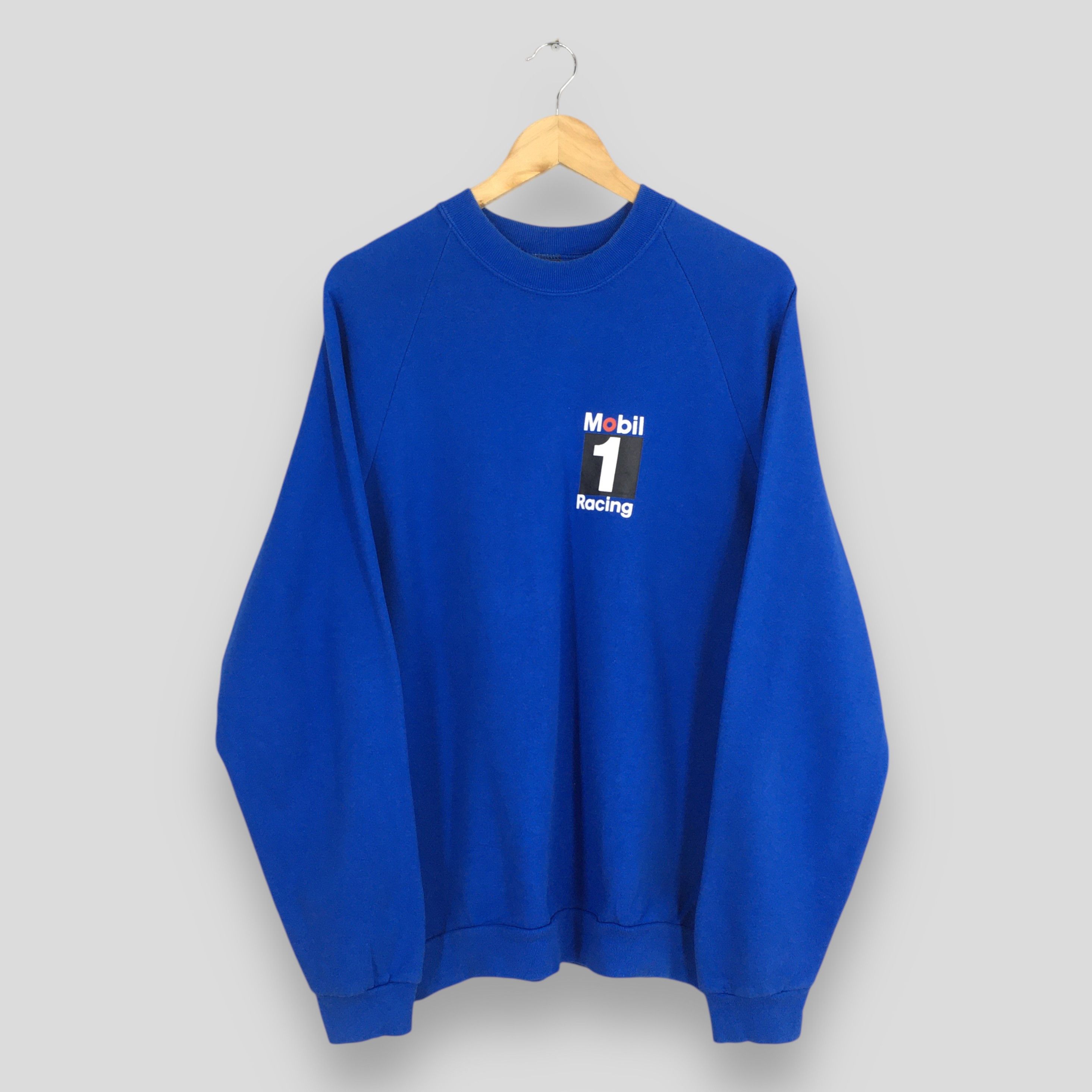 Formula 1 Vintage 90s Mobil 1 Racing Team Blue Sweatshirt Large Size US L / EU 52-54 / 3 - 1 Thumbnail