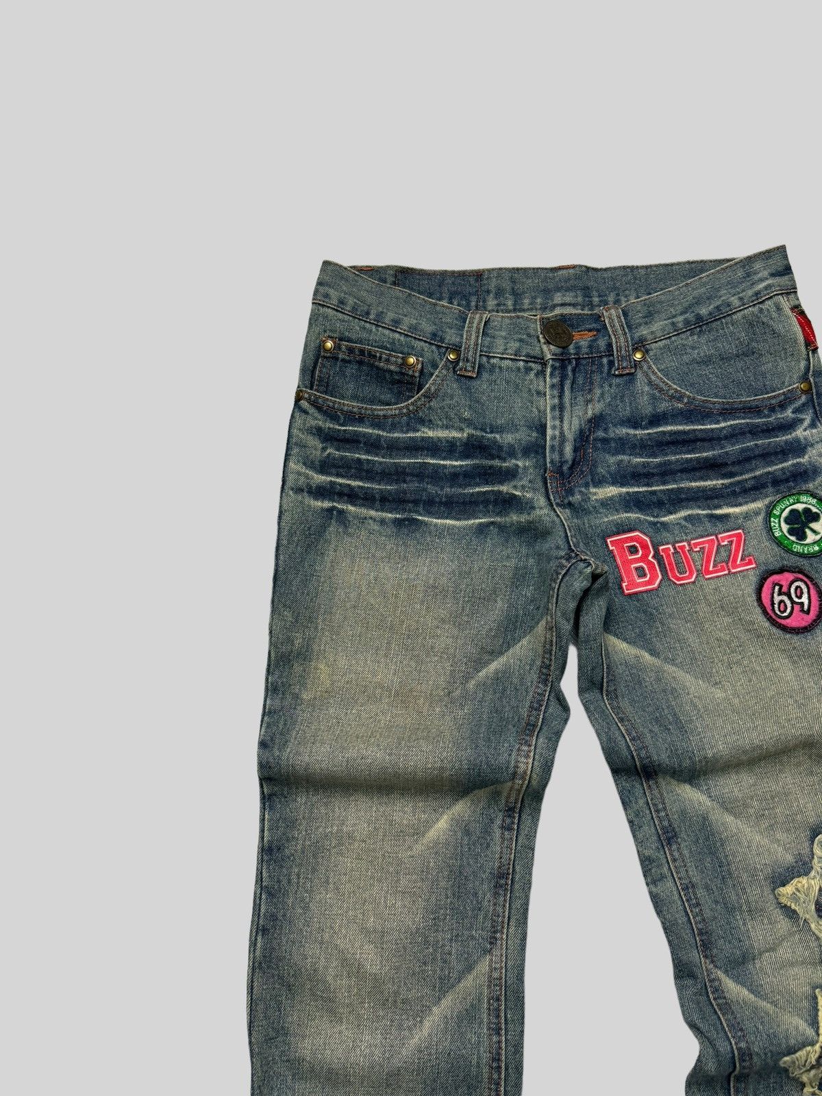 Hysteric Glamour Junya Watanabe Flared Patches Plaid Claw Mark Denim Jeans Size US 28 / EU 44 - 5 Thumbnail