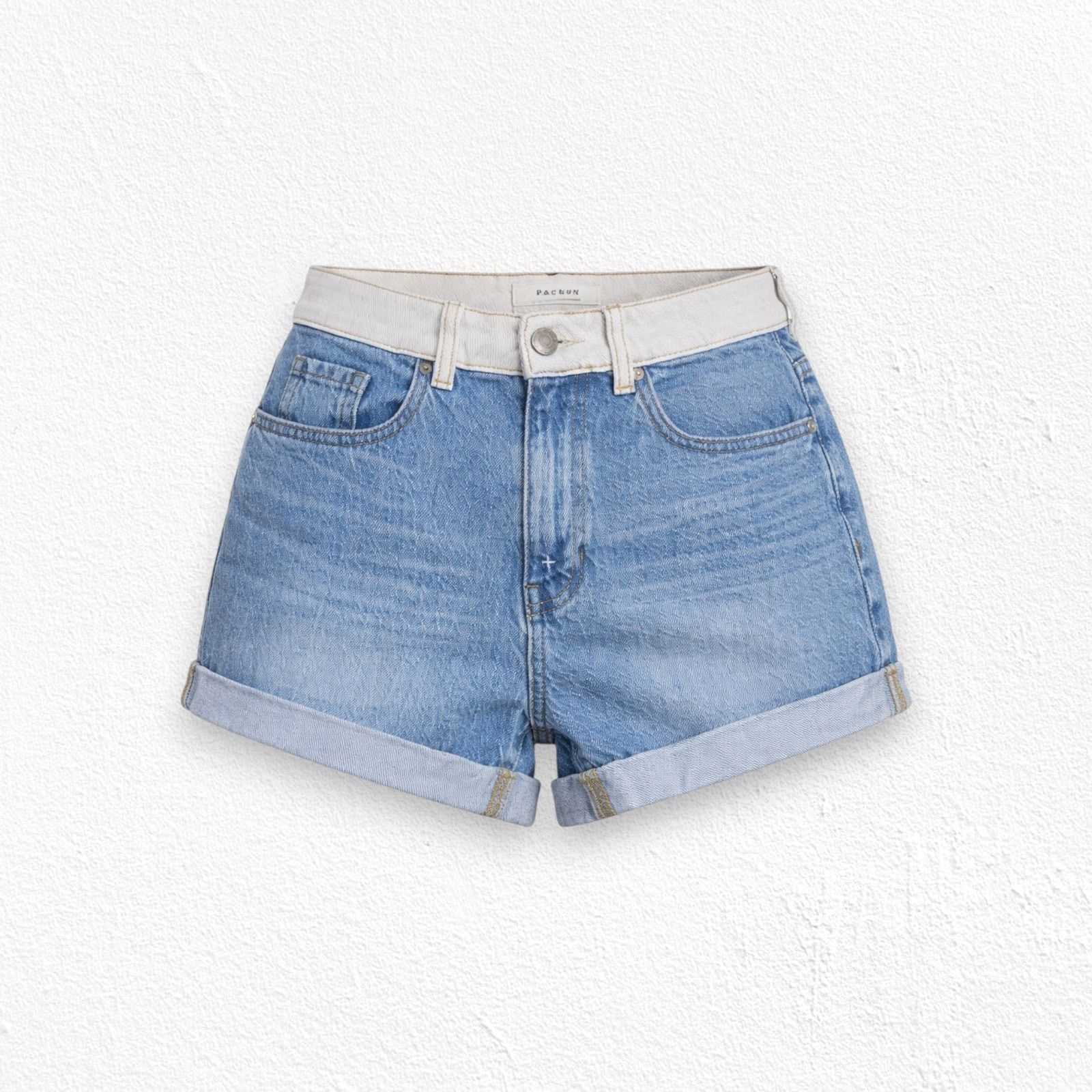 Pacsun Two Toned Mom Short Denim Shorts Size 26 Size 26" / US 2 / IT 38 - 1 Thumbnail