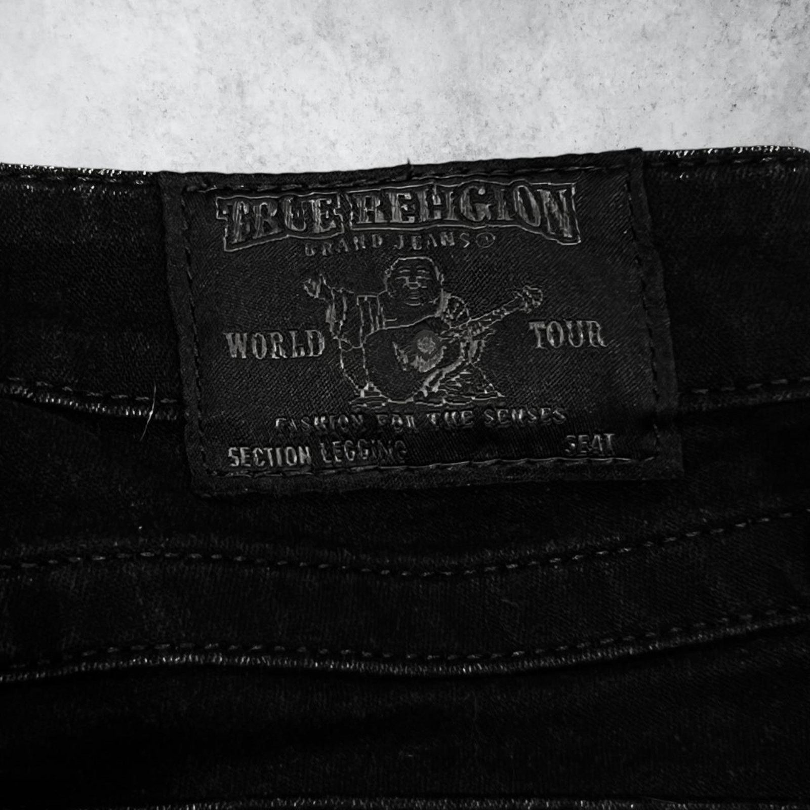 True Religion True Religion Black Skinny Jeans w/ Embroidered Back Pockets Size US 26 / EU 42 - 4 Thumbnail