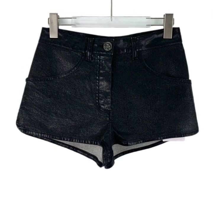 Chanel Chanel Black Coated Cotton Casual Shorts Size 36" / US 14 / IT 50 - 1 Thumbnail