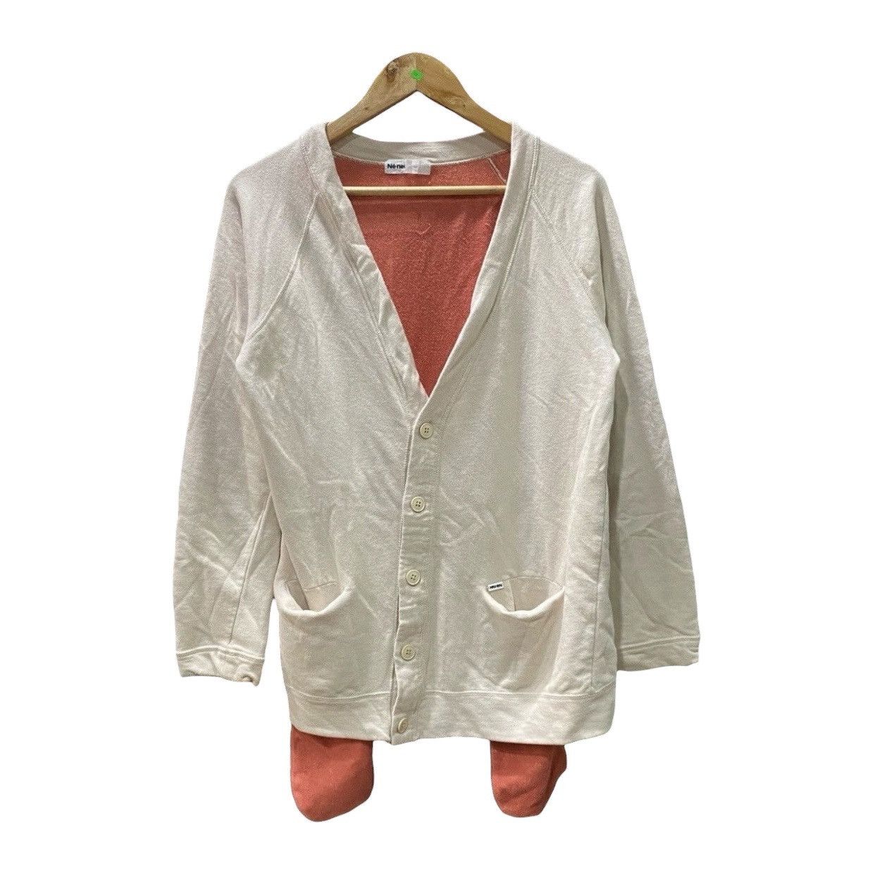 Issey Miyake Issey Miyake Ne-net Vintage Cotton Cardigan White/Peach Size US L / EU 52-54 / 3 - 1 Thumbnail