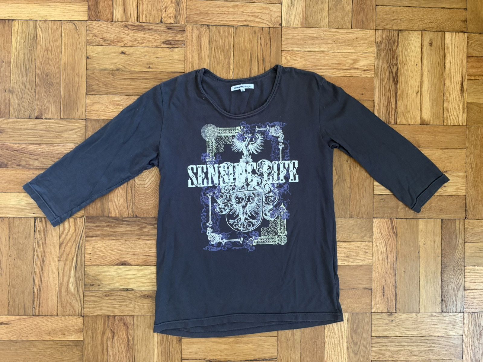 If Six Was Nine 2000s semanticdesign Tattoo Tribal Mid Sleeve Top Size US M / EU 48-50 / 2 - 1 Thumbnail