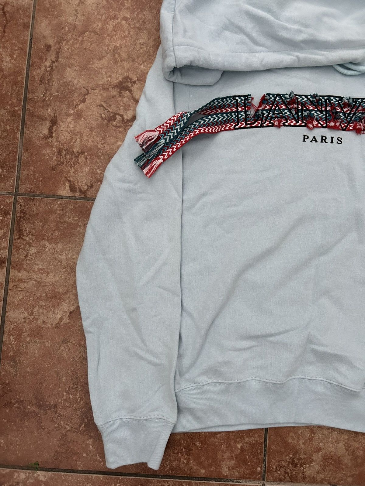 Lanvin Lanvin light blue embroidered lace logo hoodie Flawless!! Size US XXL / EU 58 / 5 - 3 Thumbnail